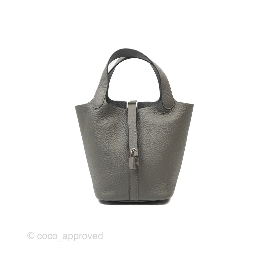 Hermès Picotin Lock 18 Gris Meyer 0L Clemence Palladium Hardware