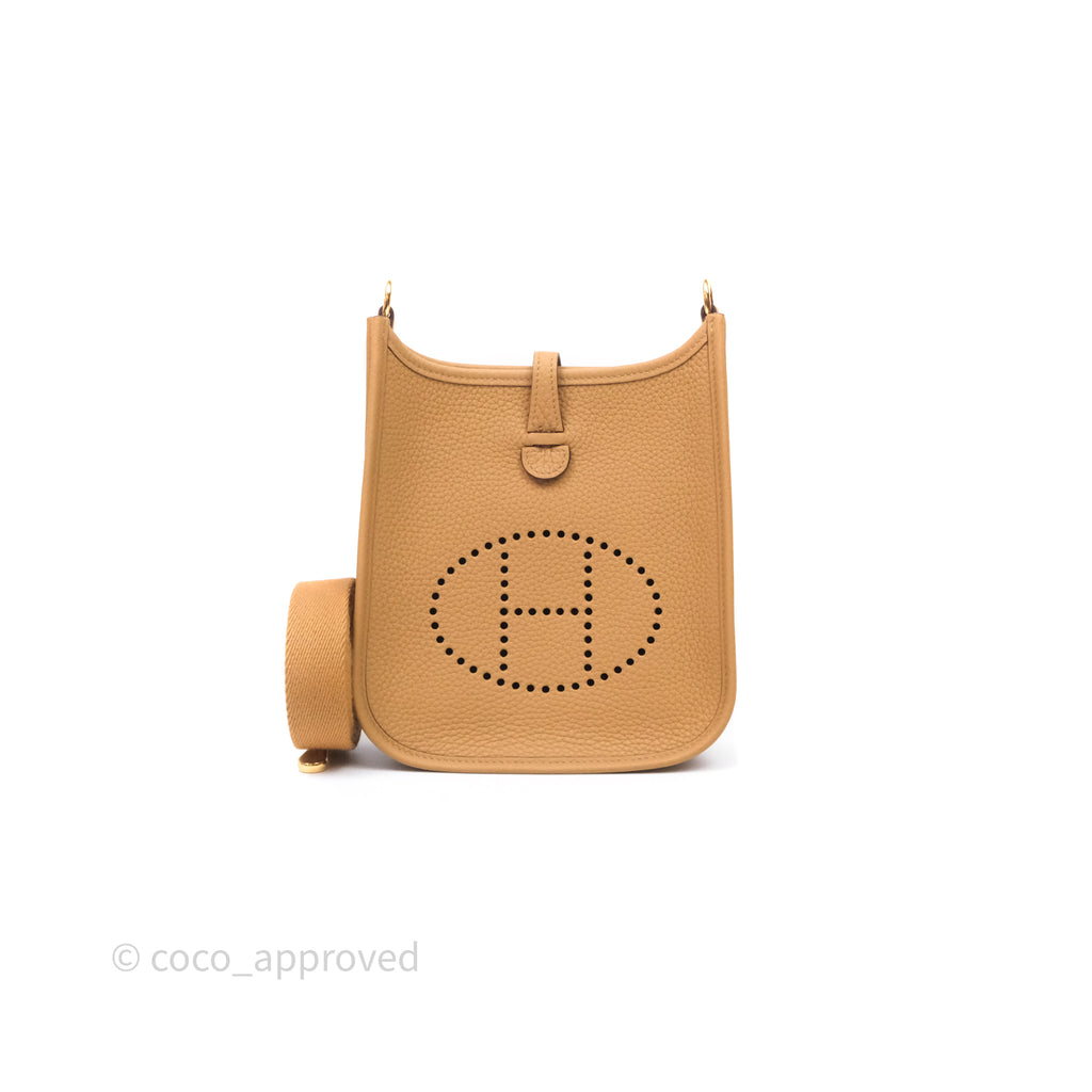Hermès Mini Evelyne 16 Biscuit 48 Clemence Gold Hardware