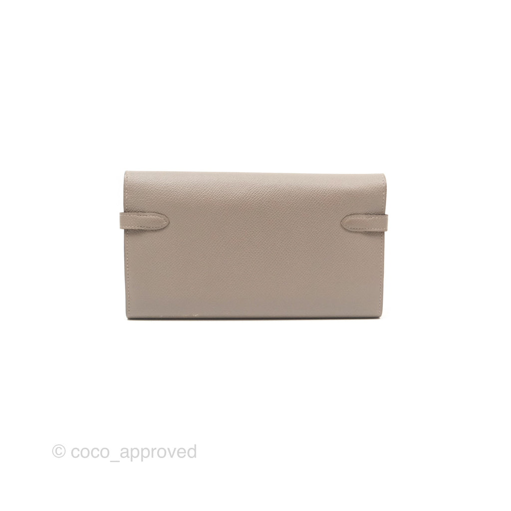 Hermès Kelly Wallet Gris Asphalte Epsom Gold Hardware