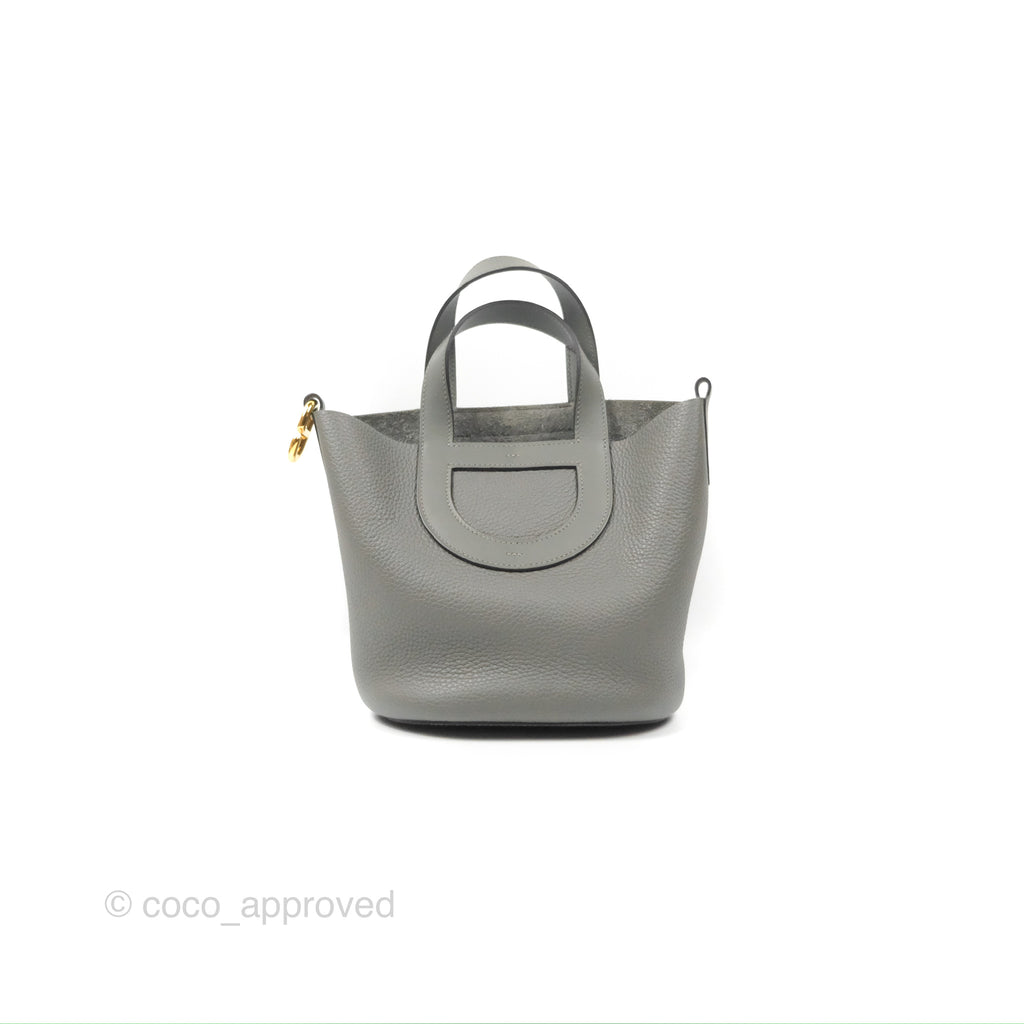 Hermes In-The-Loop 18 Gris Meyer Clemence Gold Hardware