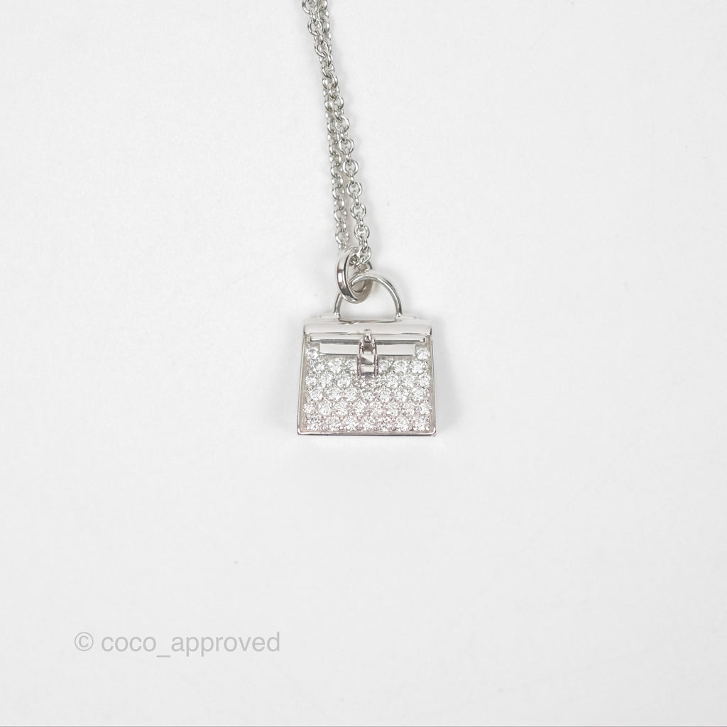 Hermès Kelly Amulettes Diamonds Pendant Necklace White Gold