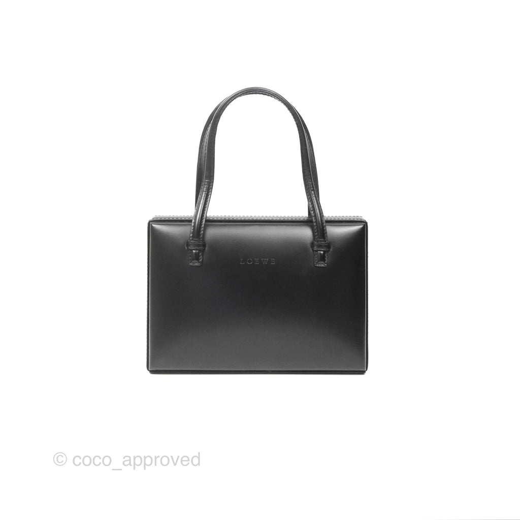 Loewe Vintage Small Postal Handle Bag Black Leather