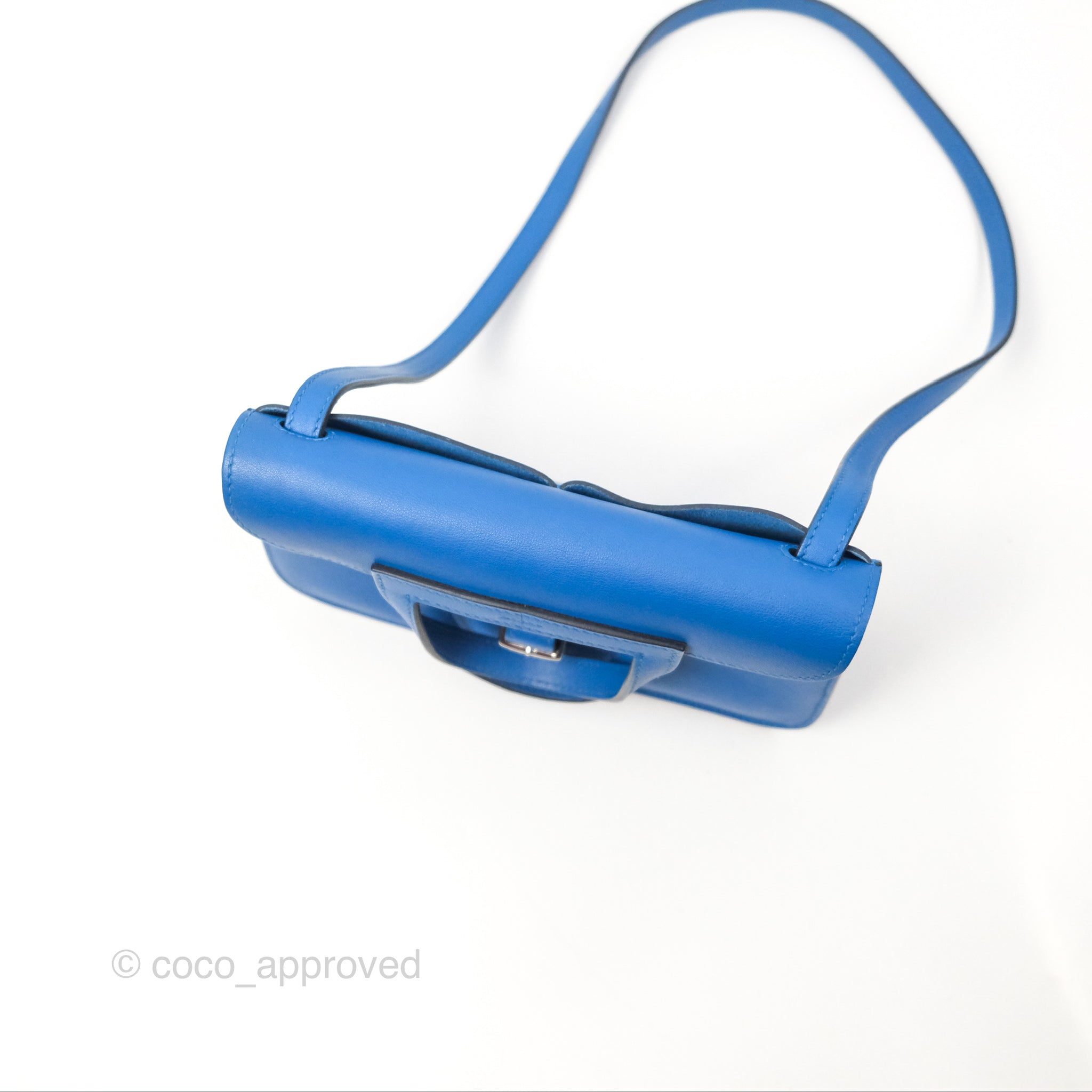 Hermès Halzan 22 Mini Bleu Zellige Swift Palladium Hardware – Coco