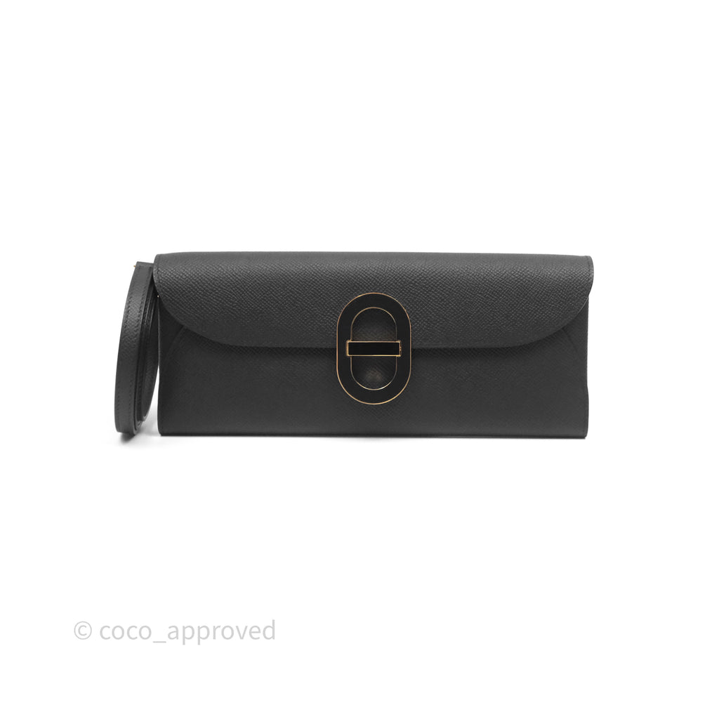 Hermès Maillon To Go Epsom Noir 89 Gold Hardware