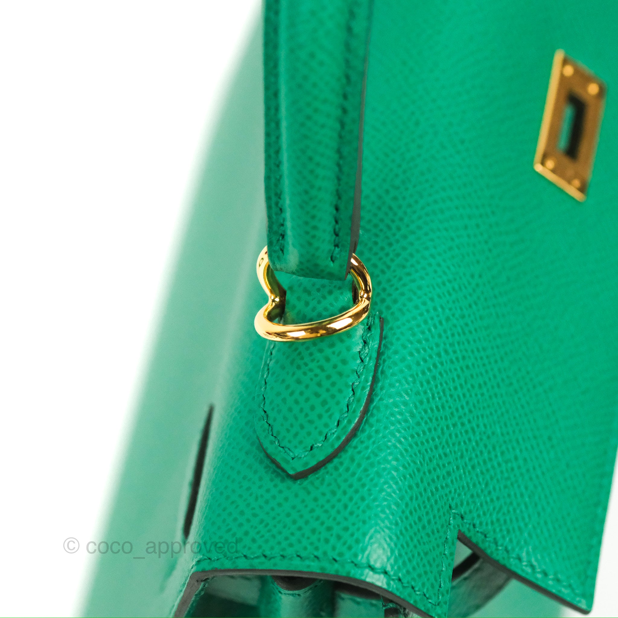 DM/Email To Purchase - Hermès Sellier Kelly 25 Vert Jade Epsom