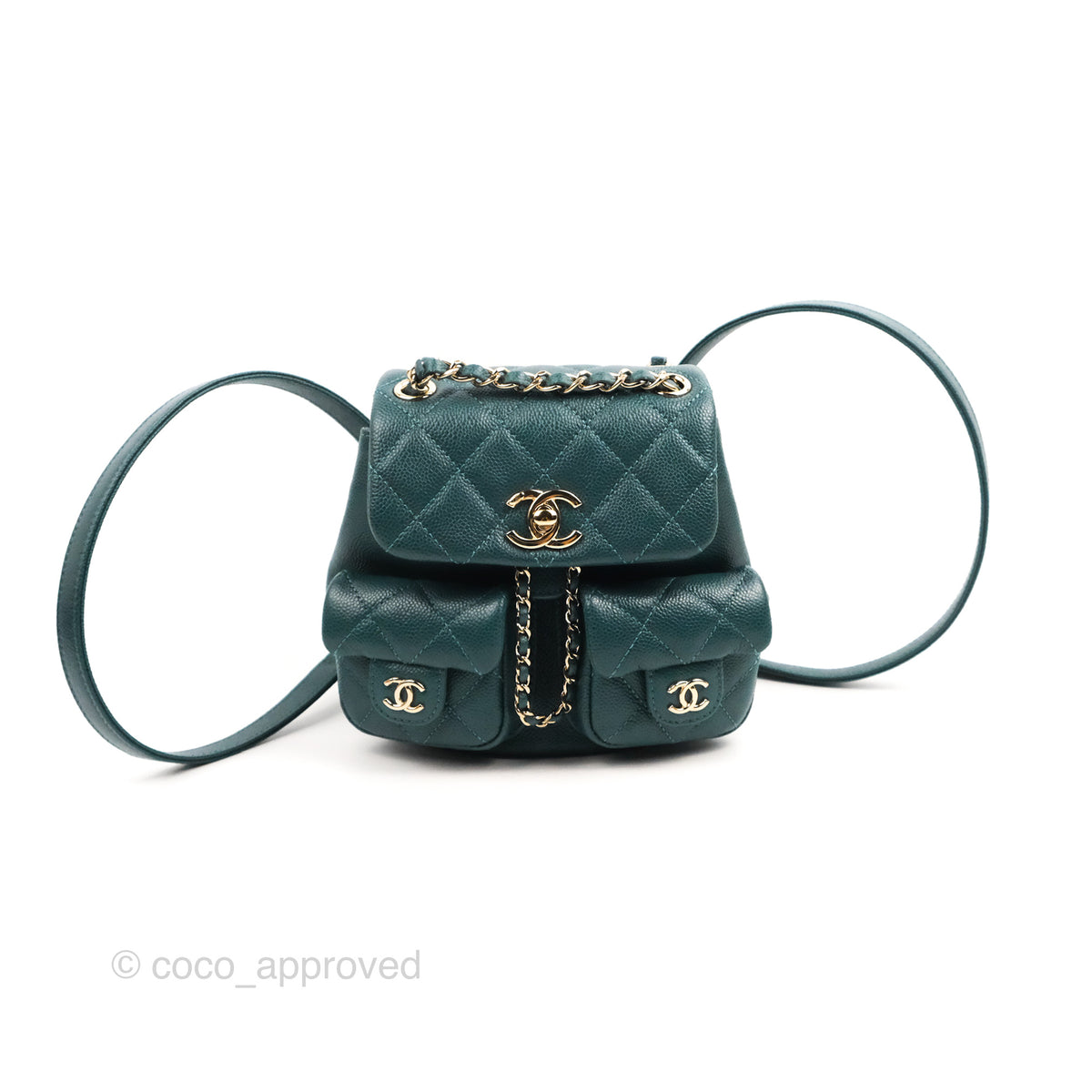 Chanel Duma Backpack Small Green Caviar Gold Hardware 23P – Coco