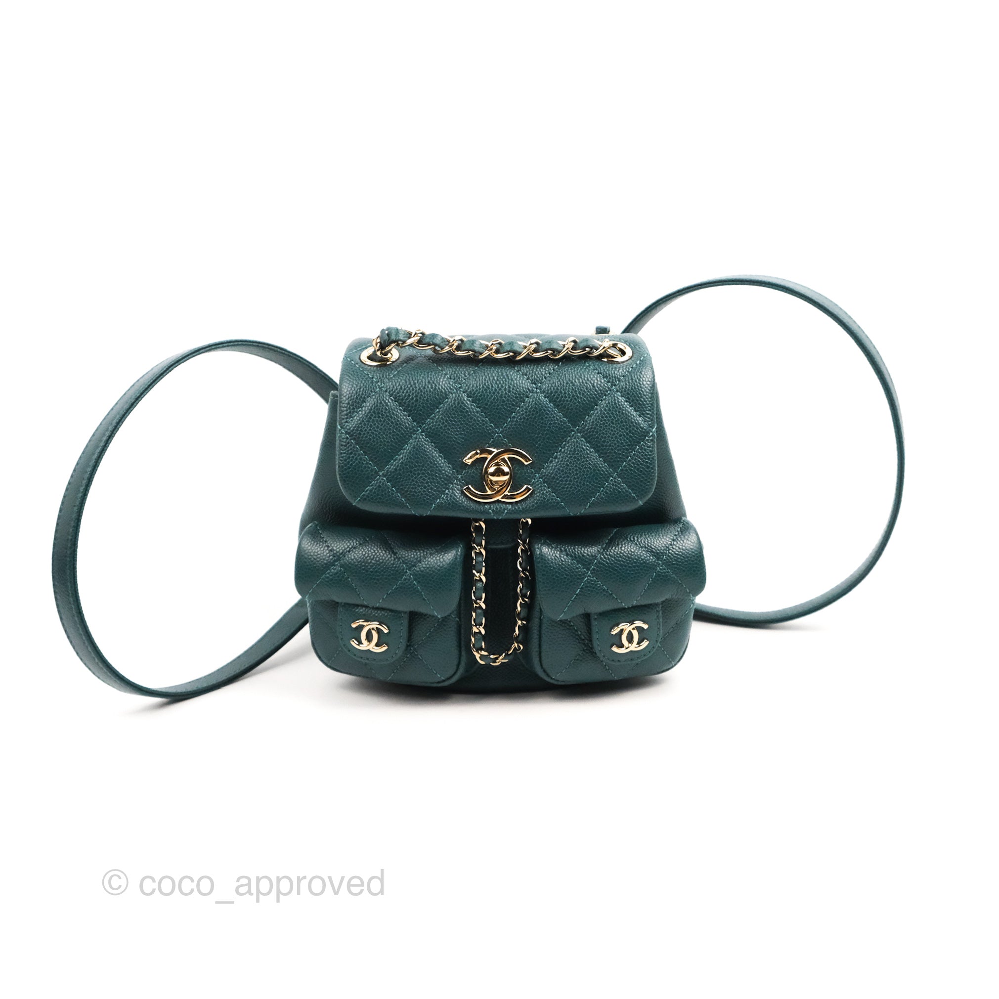 Chanel Duma Backpack Small Green Caviar Gold Hardware 23P – Coco Approved Studio