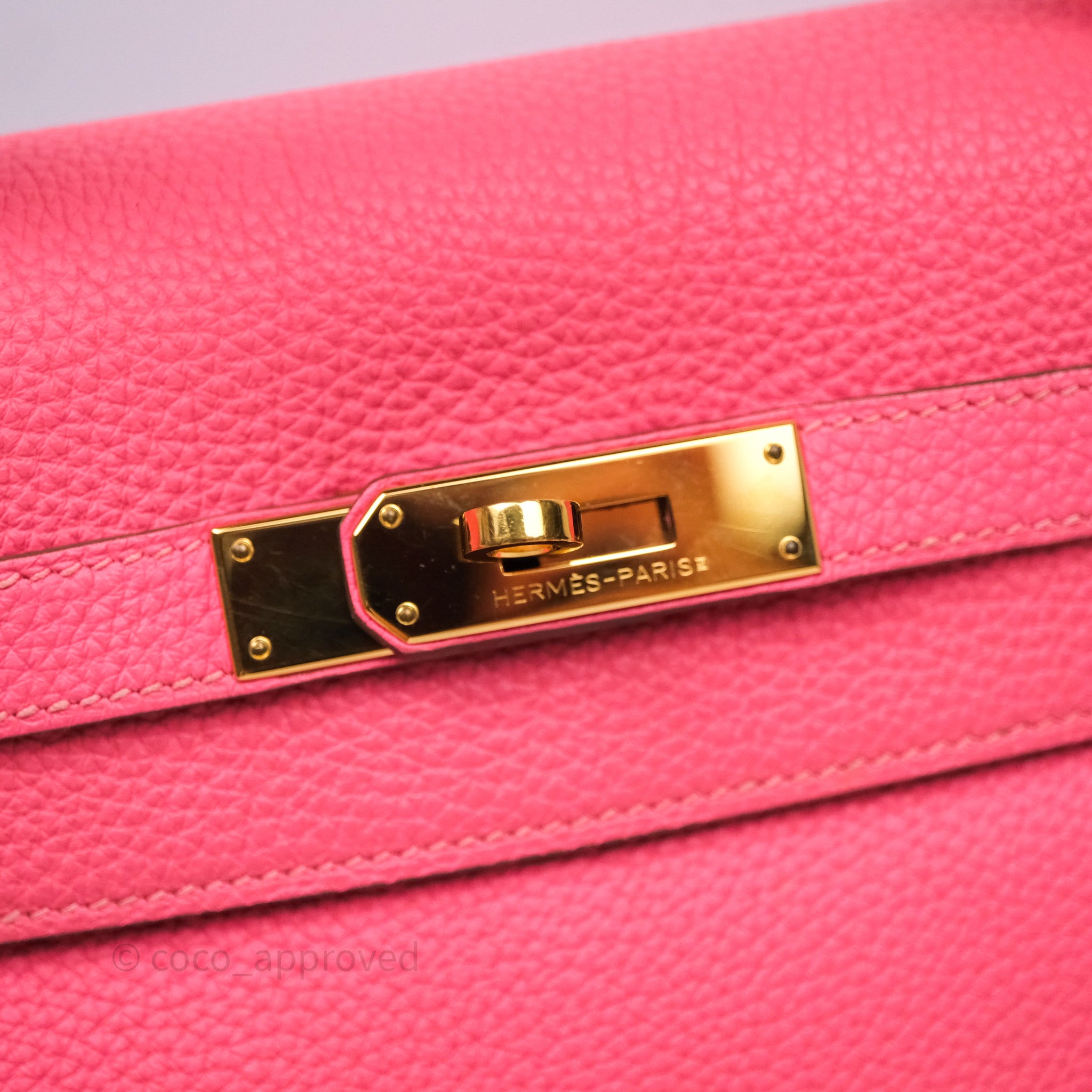 Hermès Kelly 32 Retourne Rose Azalee 8W Gold Hardware – Coco