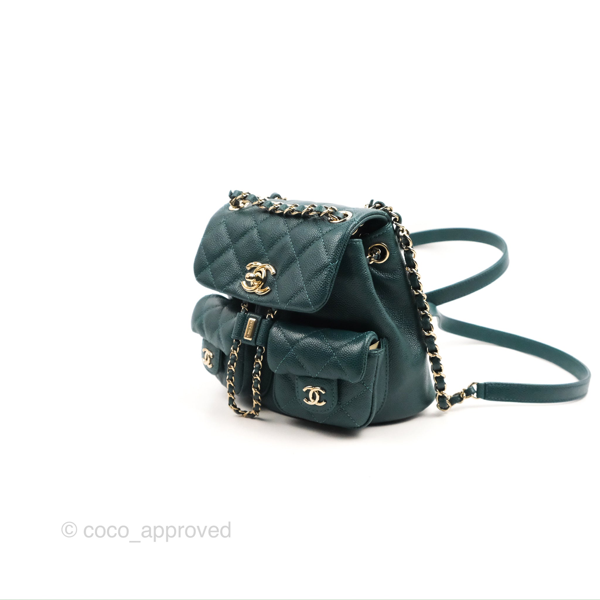 Chanel Duma Backpack Small Green Caviar Gold Hardware 23P – Coco Approved Studio