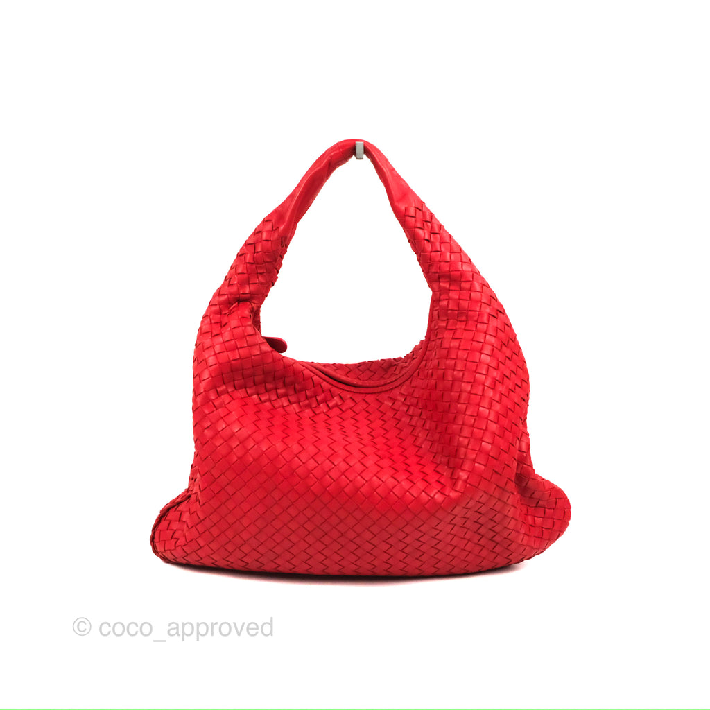 Bottega Veneta Large Hobo Intrecciato Nappa Red