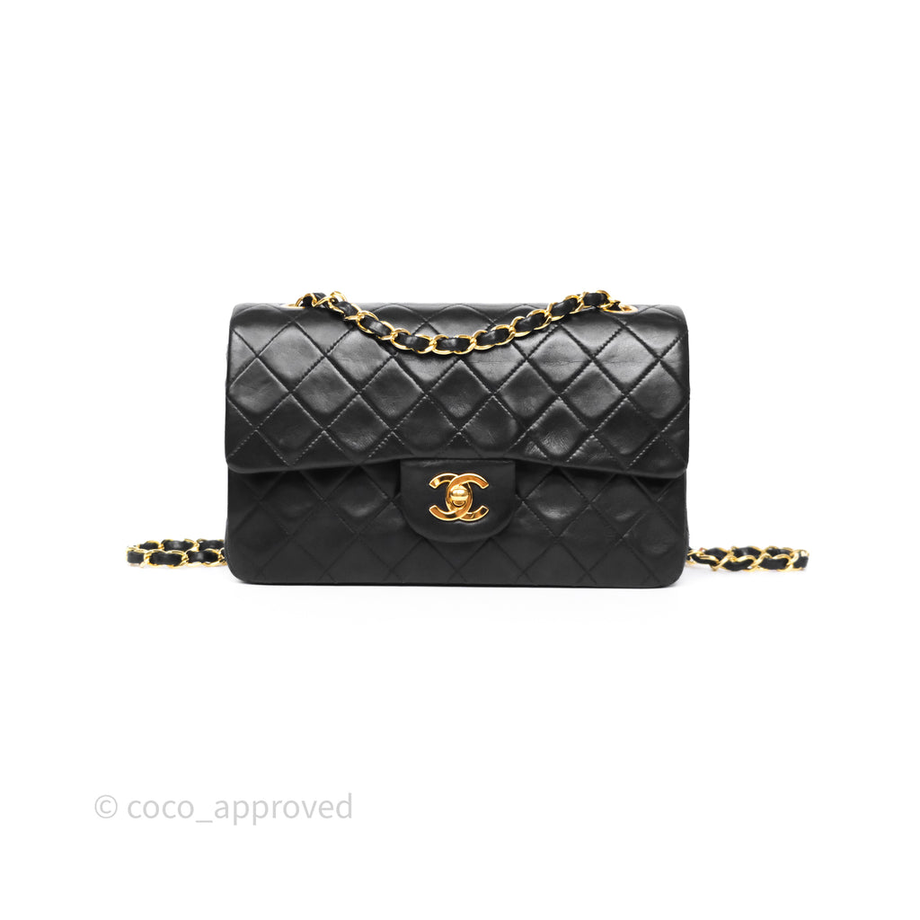 Chanel Classic Vintage Small Flap Black Lambskin 24K Gold Hardware