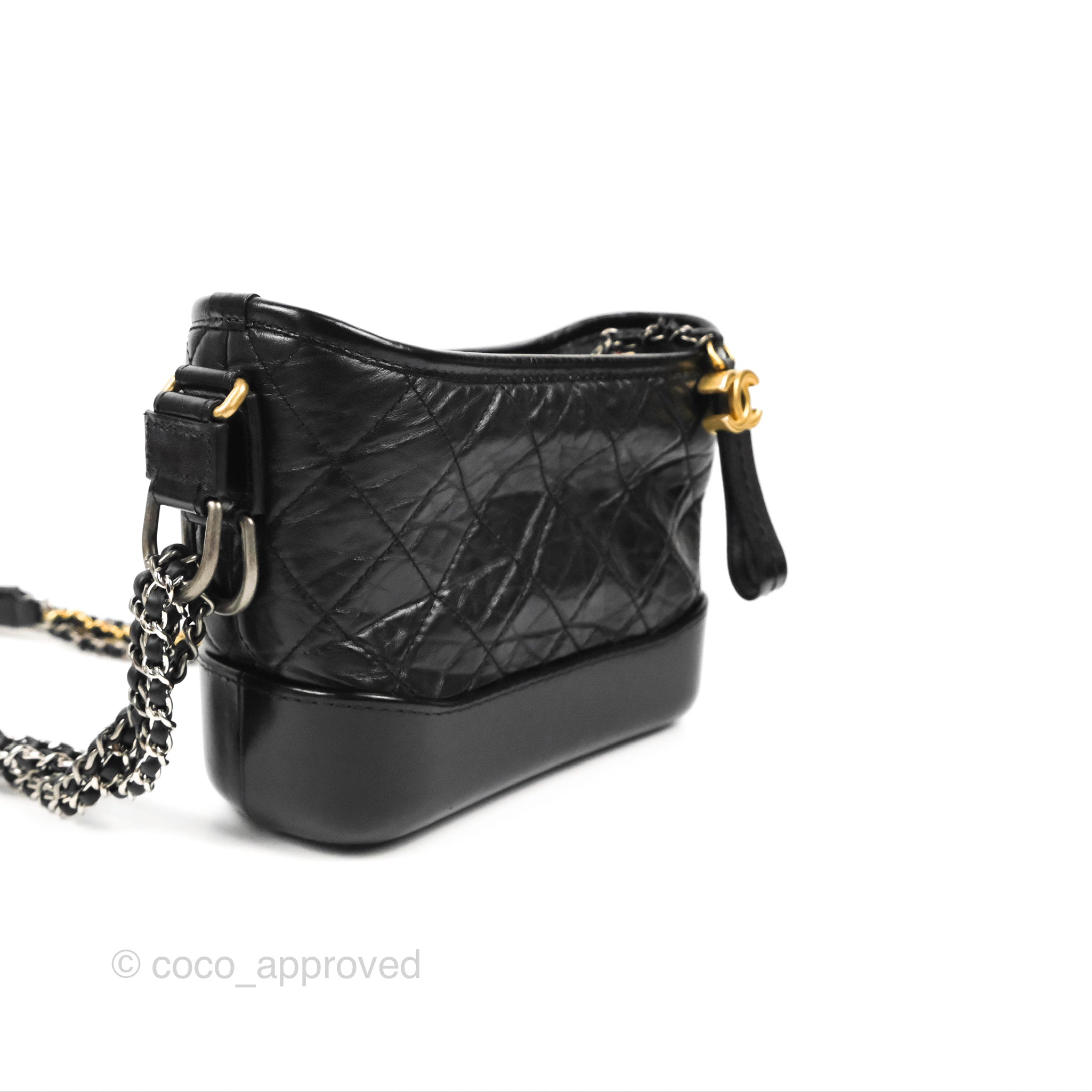 Chanel Quilted Small Gabrielle Hobo Black Aged Calfskin Mixed Hardware –  Coco Approved Studio