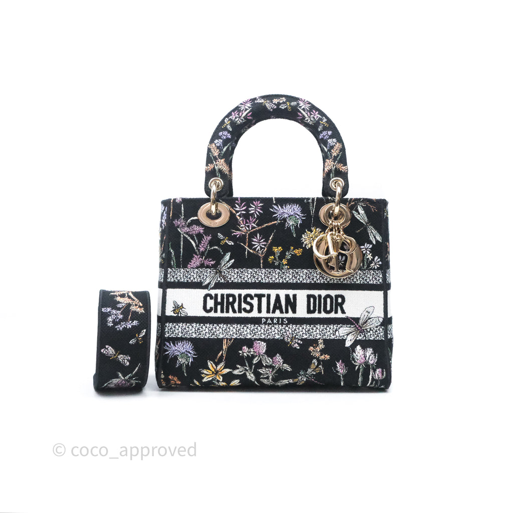 Christian Dior Medium Lady D-Lite Bag Embroidered Herbarium