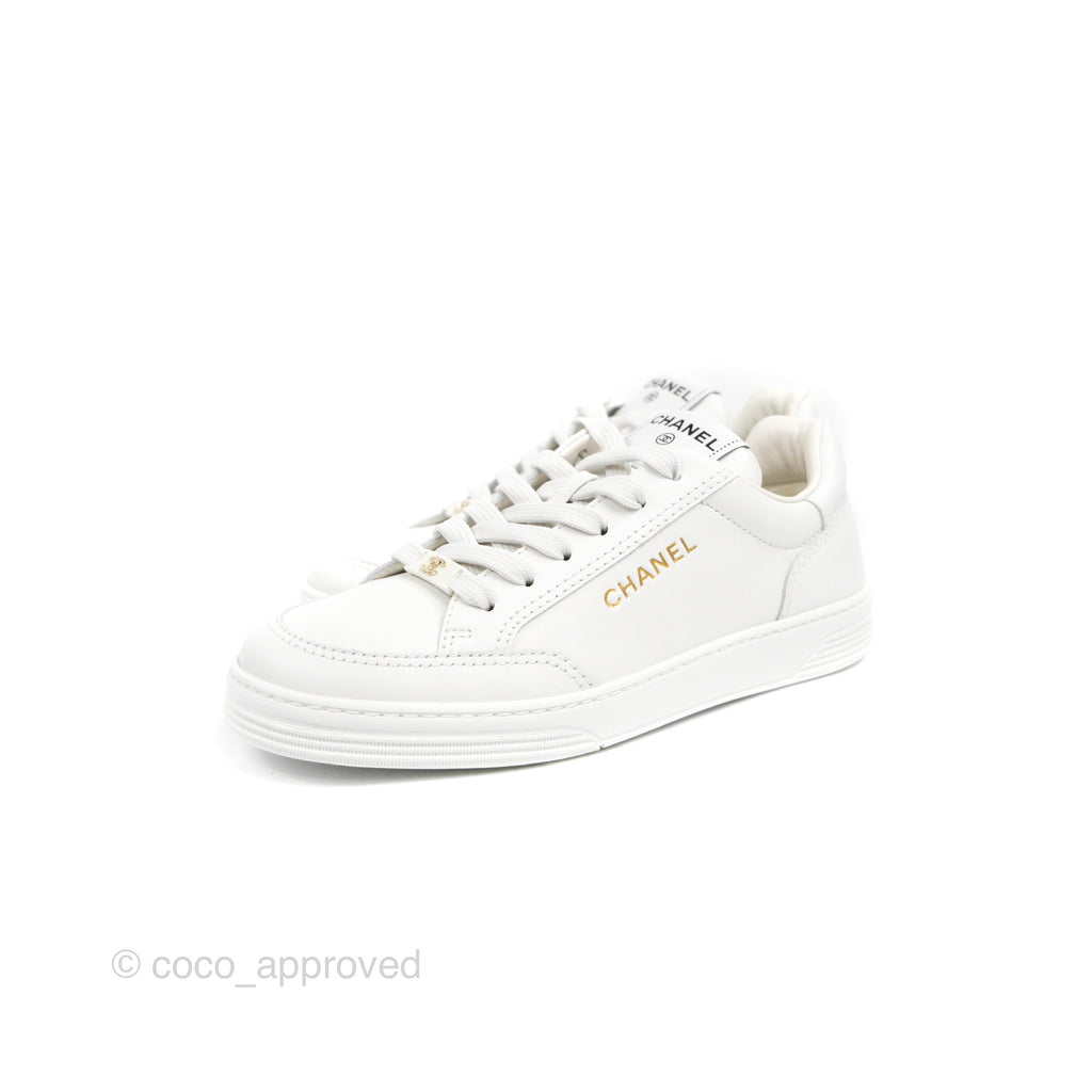 Chanel White Sneakers Size 37.5