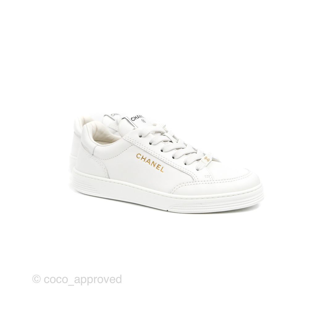 Chanel White Sneakers Size 37.5