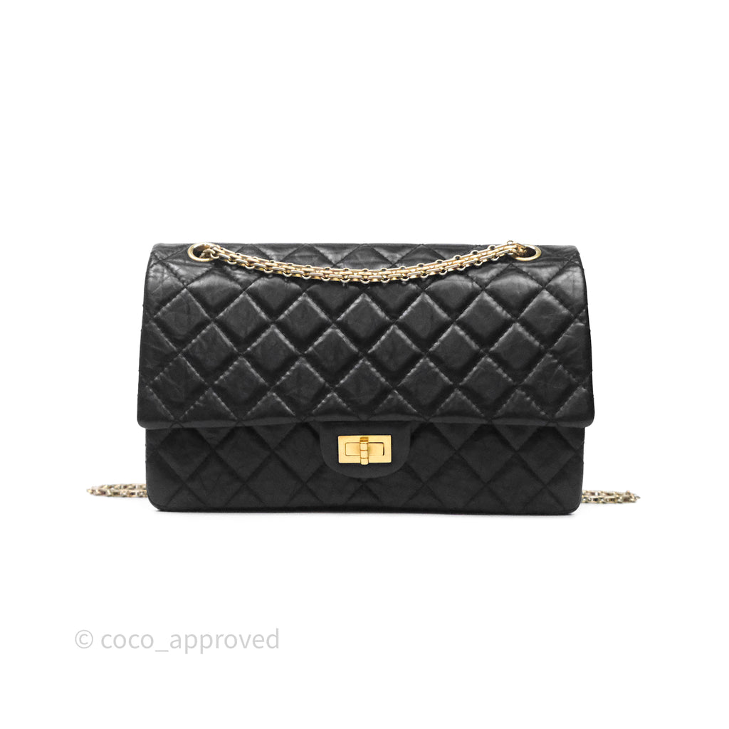 Chanel Reissue Quilted Calfskin Black Aged Gold Hardware 226