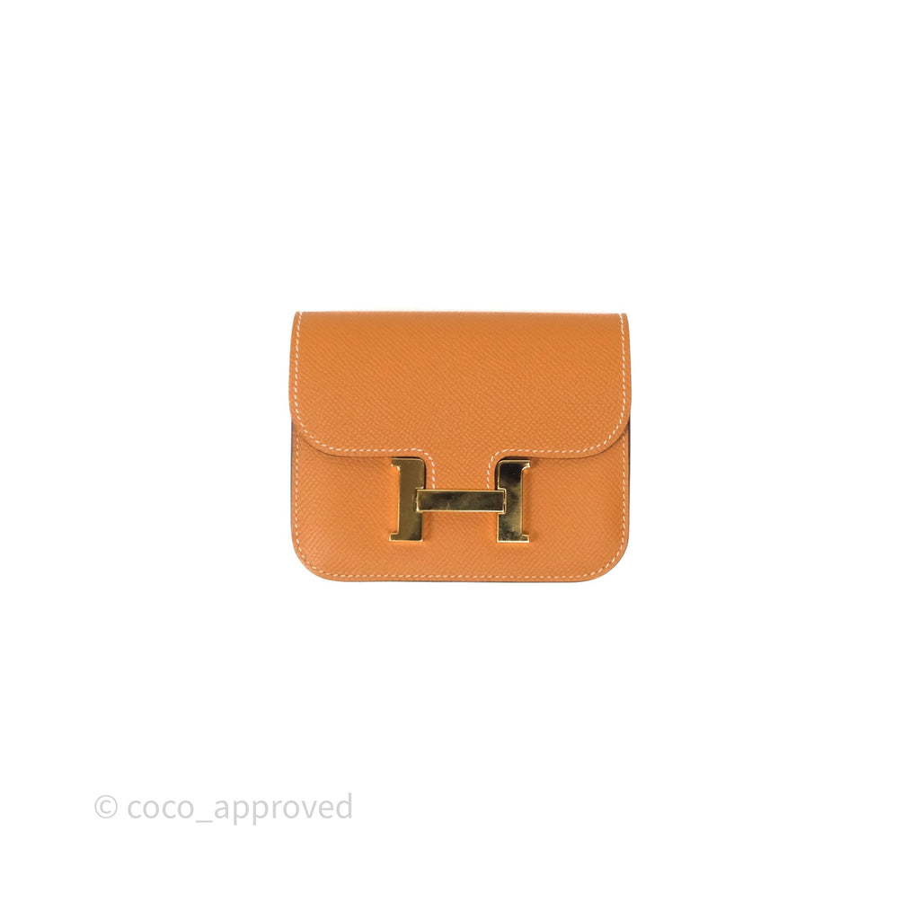 Hermès Constance Slim Wallet Toffee 1H Epsom Gold Hardware
