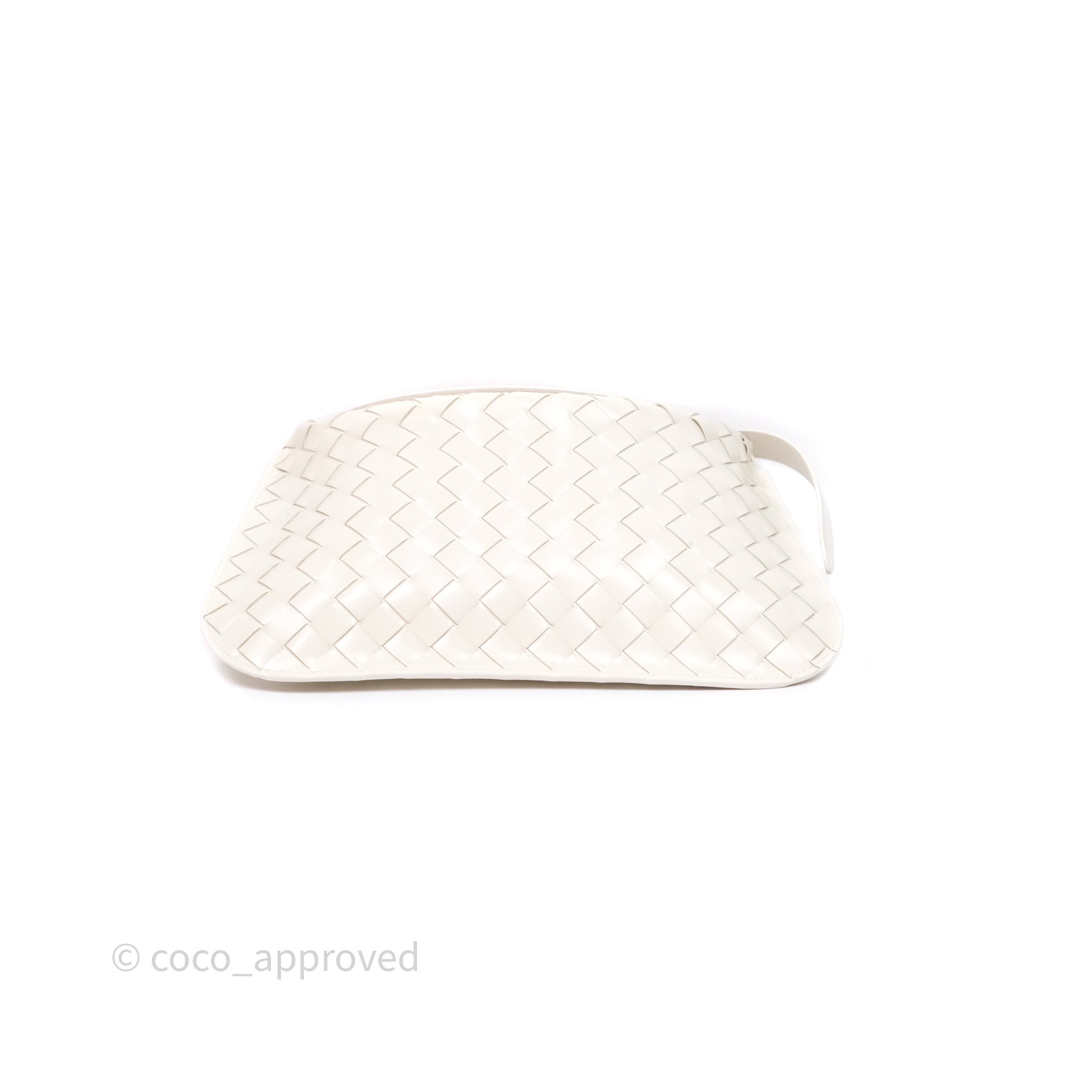 Bottega Veneta Flap Woven Leather White Shoulder Bag – Coco