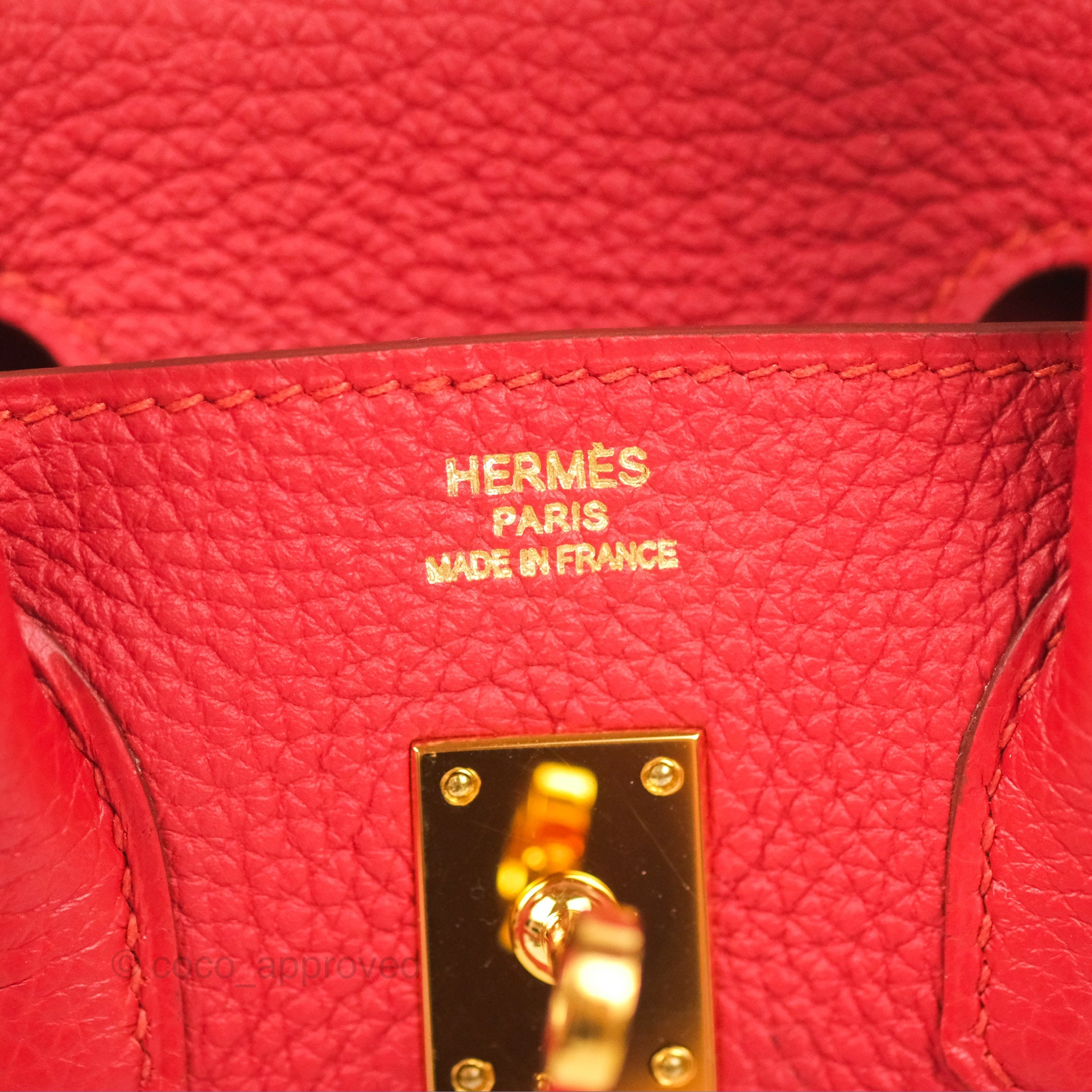 Hermes Birkin 25 Togo Rouge Vermillon Gold Hardware – Coco Approved Studio