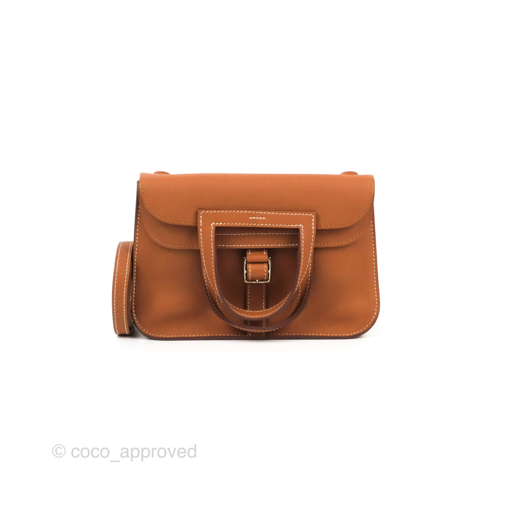 Hermès Mini Halzan Gold Evercolour Palladium Hardware