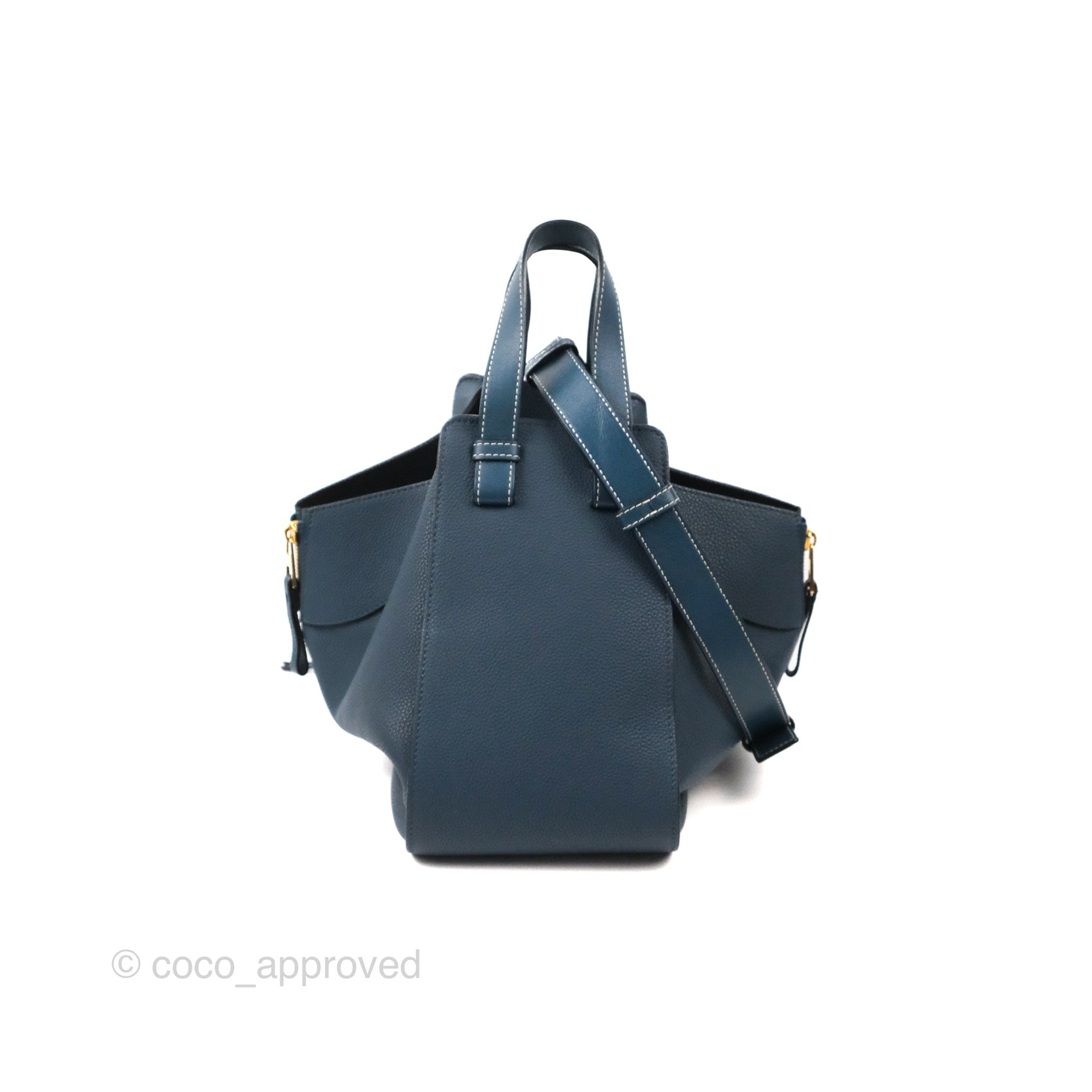 【LOEWE】Hammock Compact Bag in Deep Navy Compact Hammock bag in soft grained calfskin Blue - LOEWE