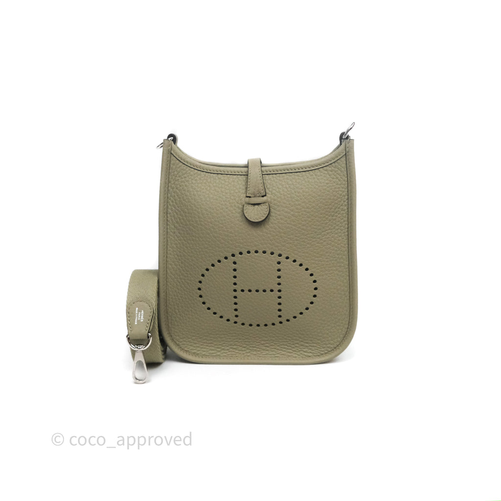 Hermès Mini Evelyne 16 Sauge Q1 Clemence Palladium Hardware