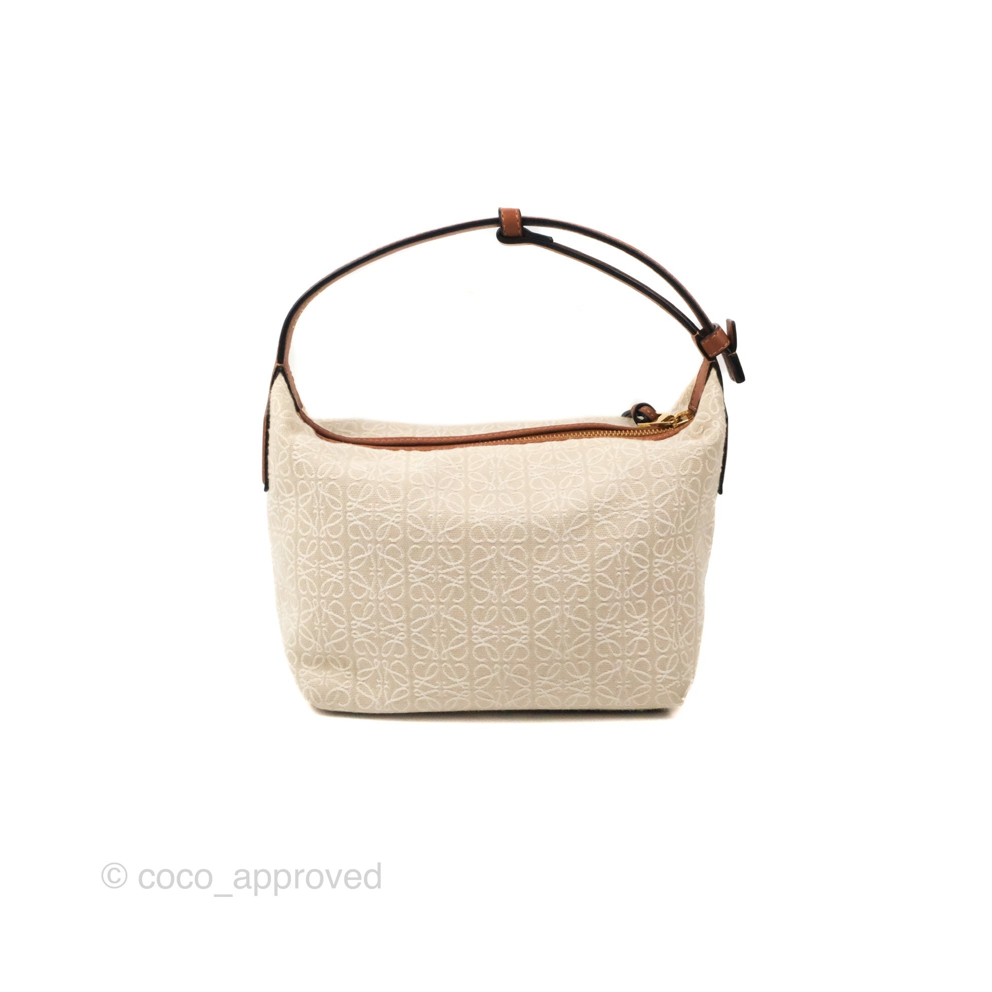 Loewe Small Cubi bag in Anagram Jacquard & Calfskin Ecru/Tan – Coco  Approved Studio