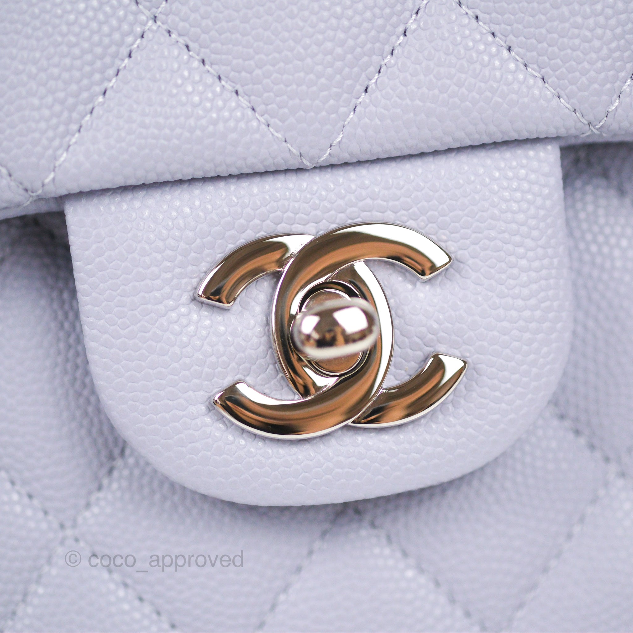Chanel Classic M/L Medium Flap Quilted Lilac Caviar Silver Hardware – Coco  Approved Studio