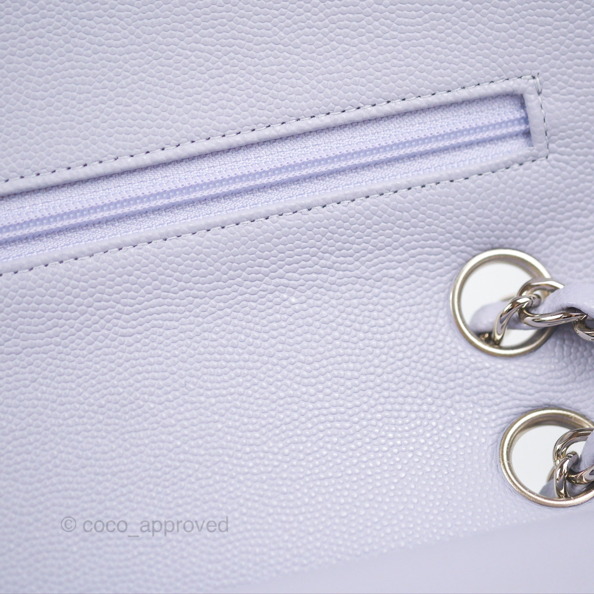 Chanel Classic M/L Medium Double Flap Bag Pink Caviar Silver