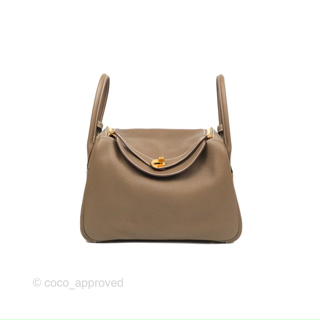 Hermès Clemence Lindy 30 - Grey Shoulder Bags, Handbags
