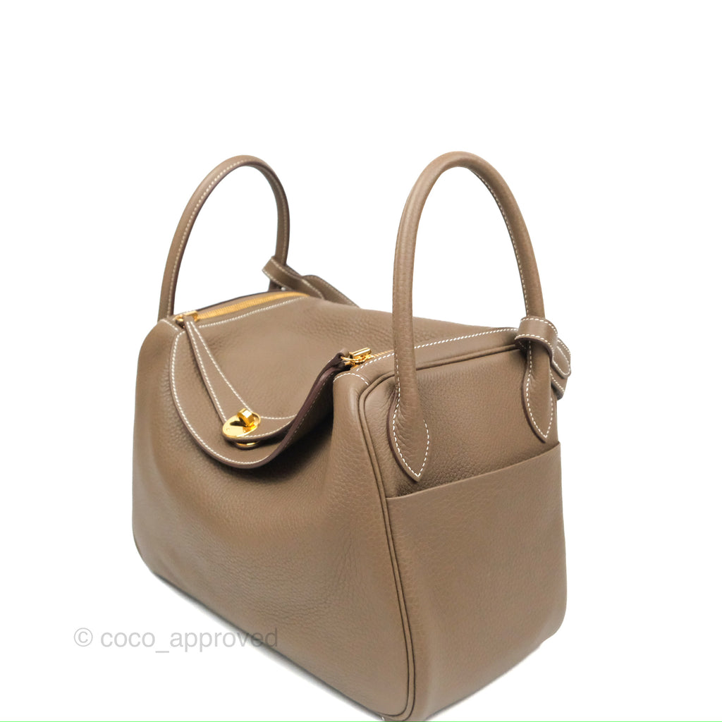Hermès Lindy Black Clemence 30 Gold Hardware, 2023 (Like New), Womens Handbag