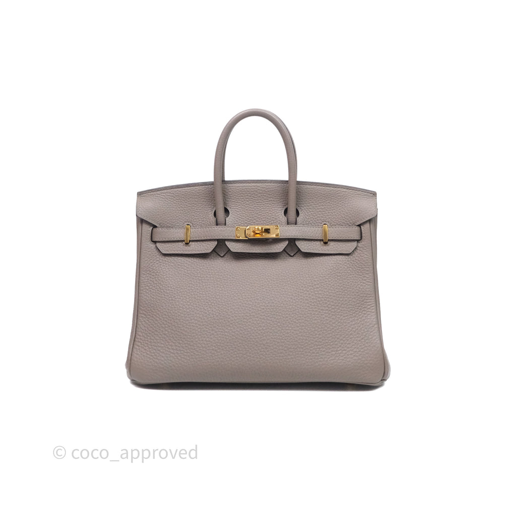 Hermes Birkin 25 Gris Asphalte M8 Togo Gold Hardware