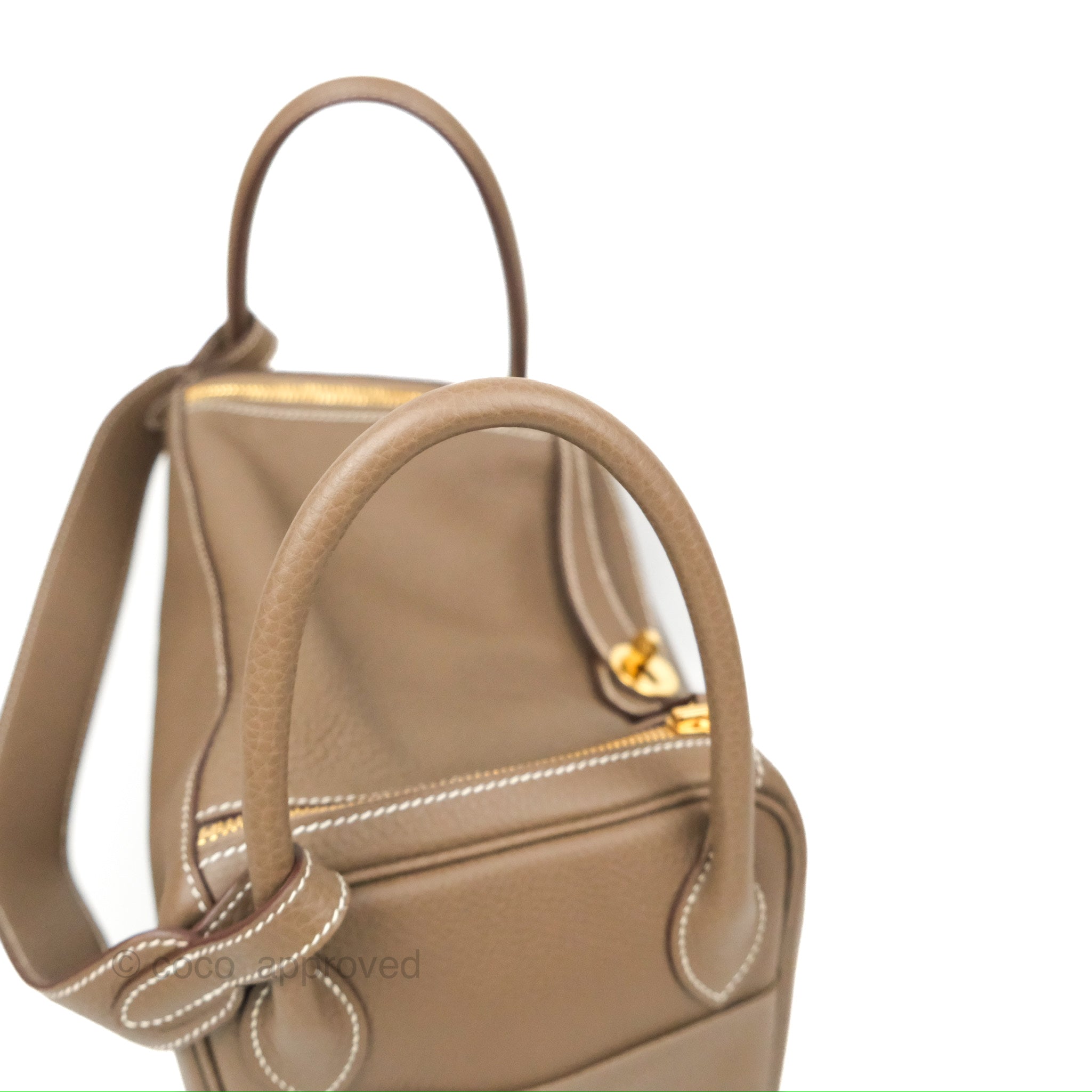 Hermes Lindy 30 Etoupe Clemence Gold Hardware – Madison Avenue Couture
