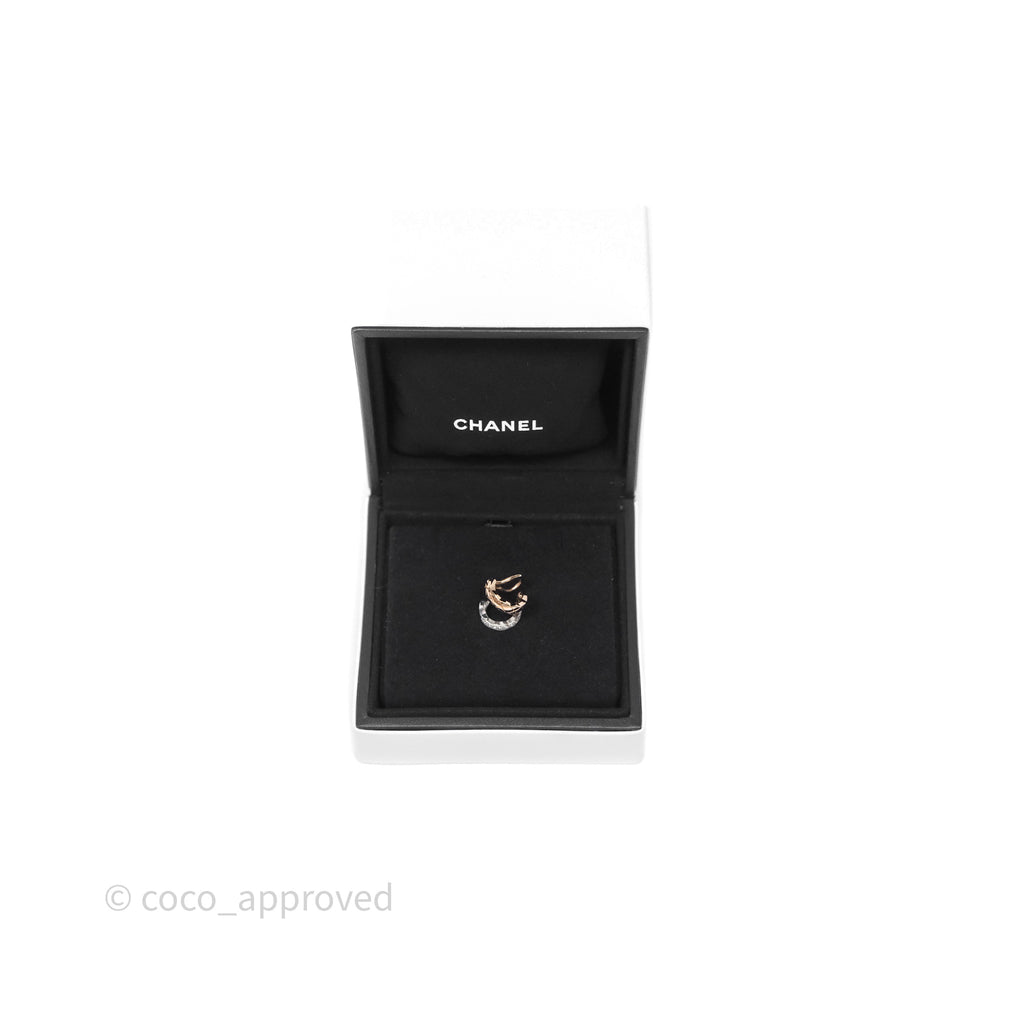 Chanel Coco Crush Single Ear Clip 18K White & Beige Gold Diamonds