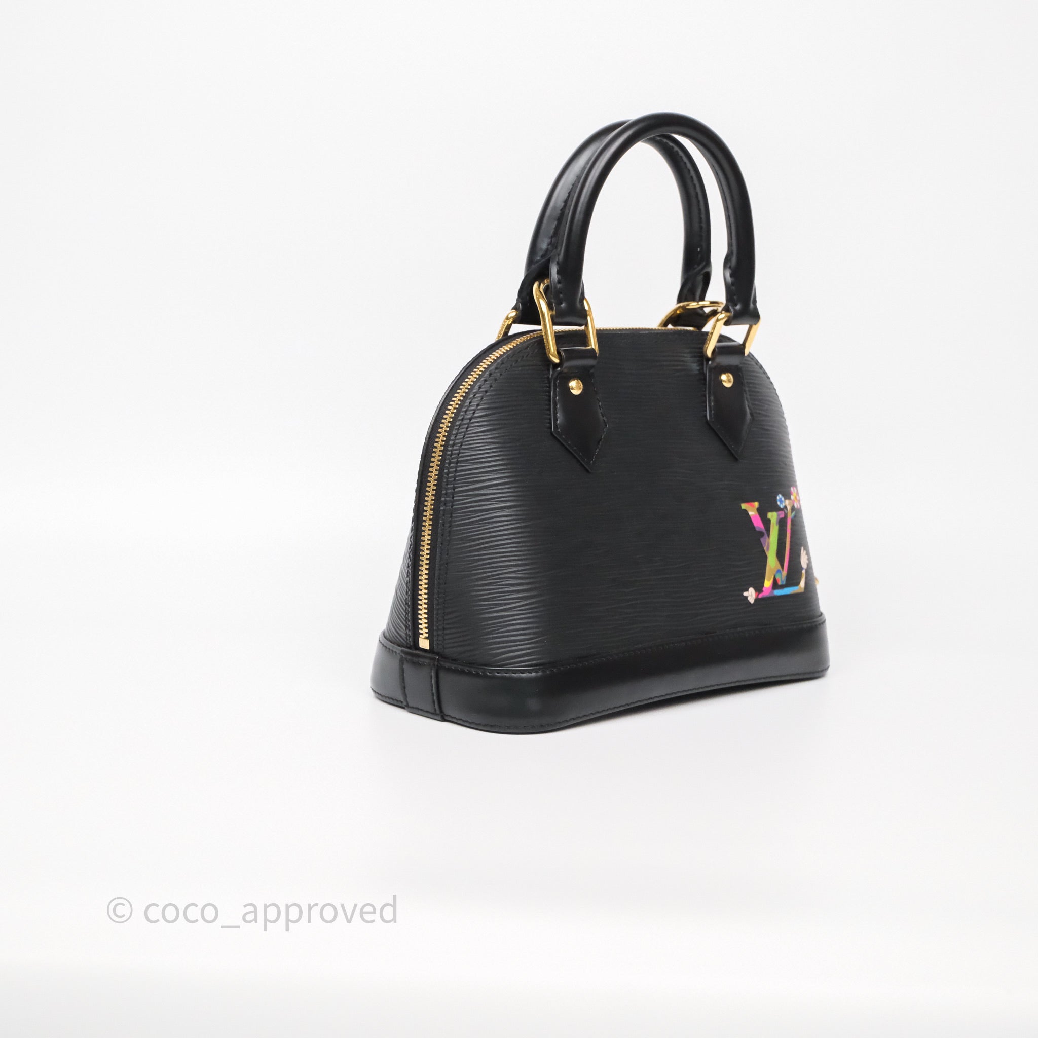 Louis Vuitton x Murakami Alma BB Black Epi Gold Hardware – Coco
