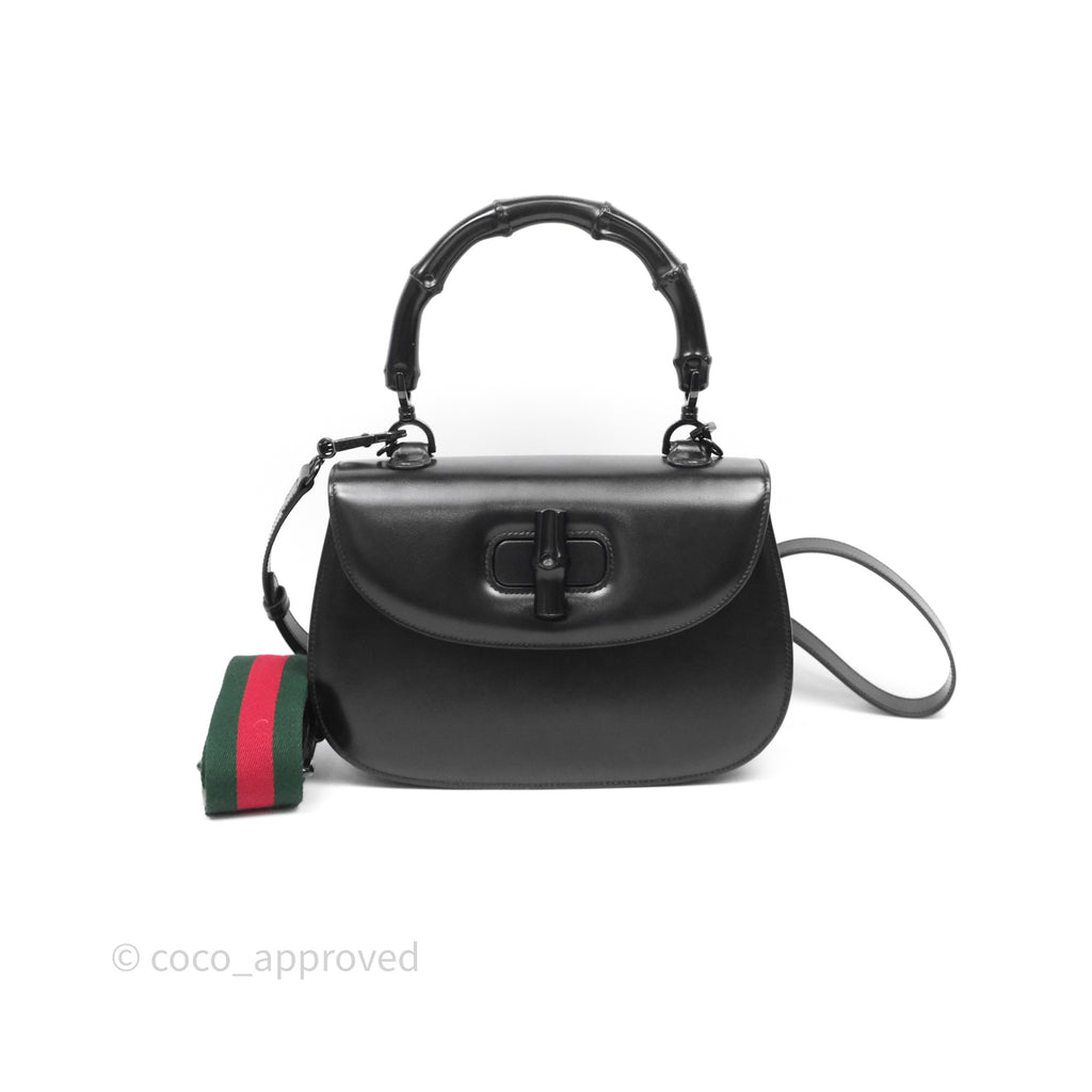 Gucci Bamboo 1947 Medium Top Handle Bag Black