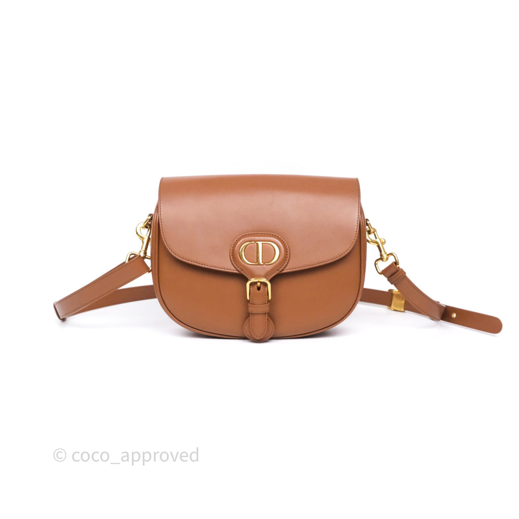 Christian Dior Medium Bobby Bag Brown Calfskin Gold Hardware