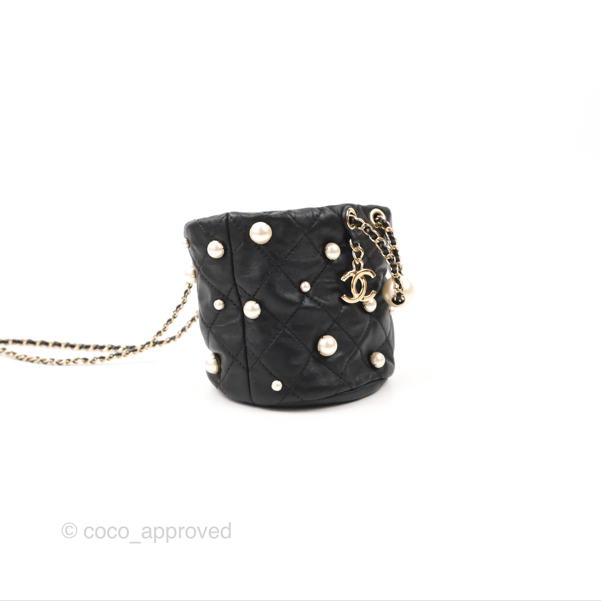 Chanel Infinity Chain Top Handle Bag Black Leather - Allu USA