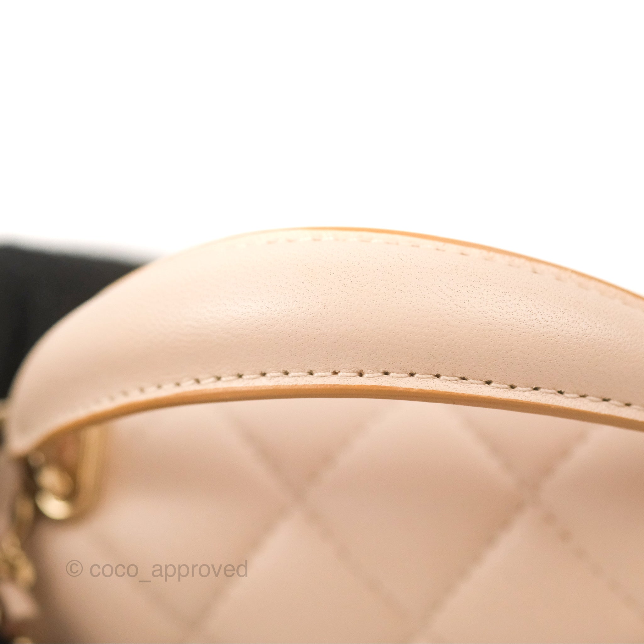 Chanel Top Handle Mini Rectangular Flap Bag Ecru/Beige Lambskin