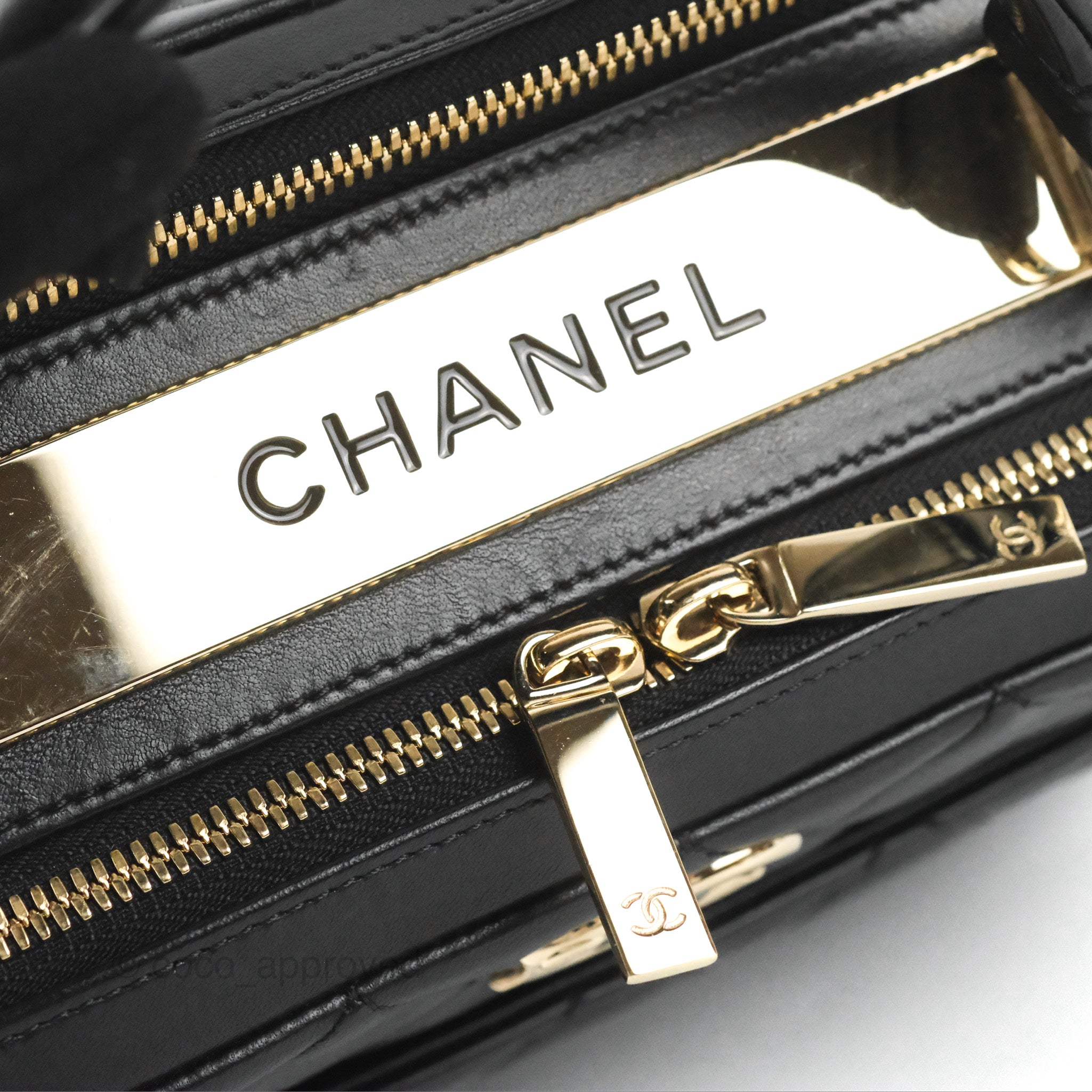 Pre-owned] Chanel trendy cc bowling bag mini lambsk