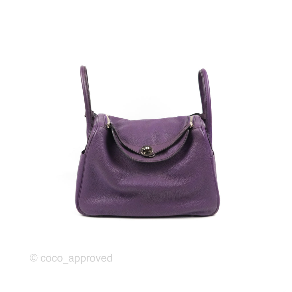 Hermès Lindy 30 Purple Clemence Palladium Hardware