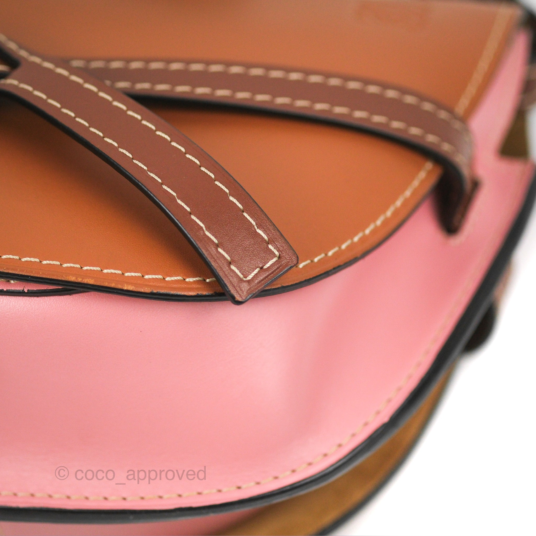 Loewe Ladies Gate Mini Wallet In Tan/Medium Pink