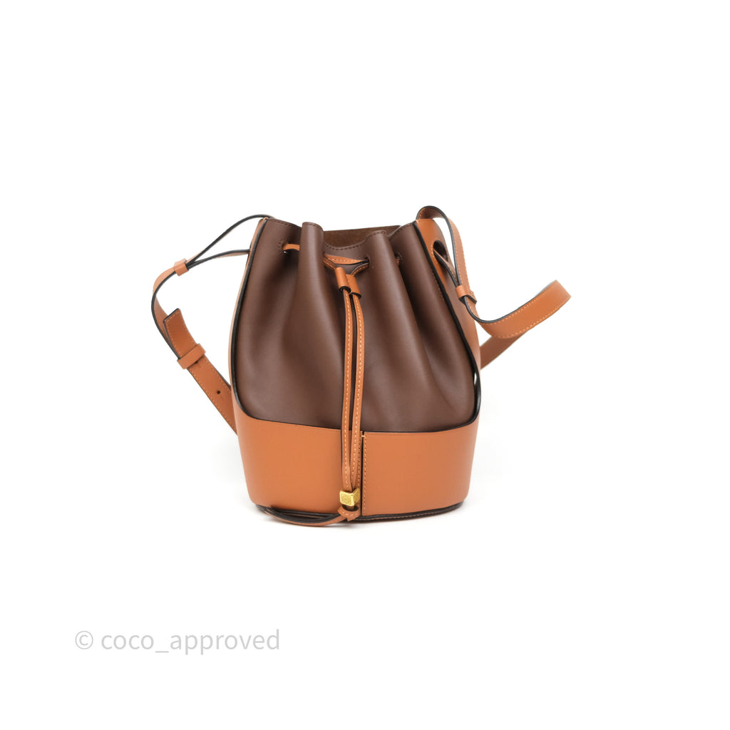 Loewe Small Balloon Bucket Bag Brown Tan Calfskin