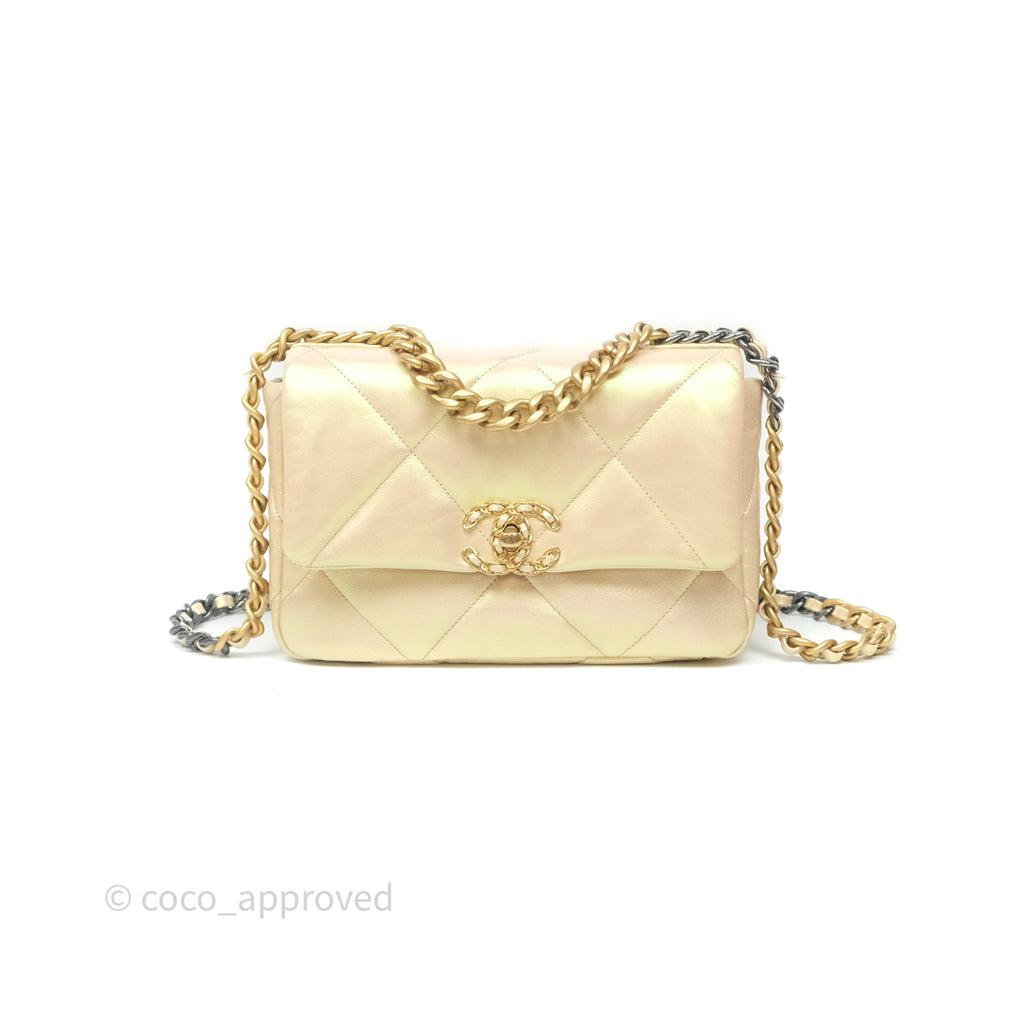 Chanel 19 Small Iridescent Pink Mixed Hardware