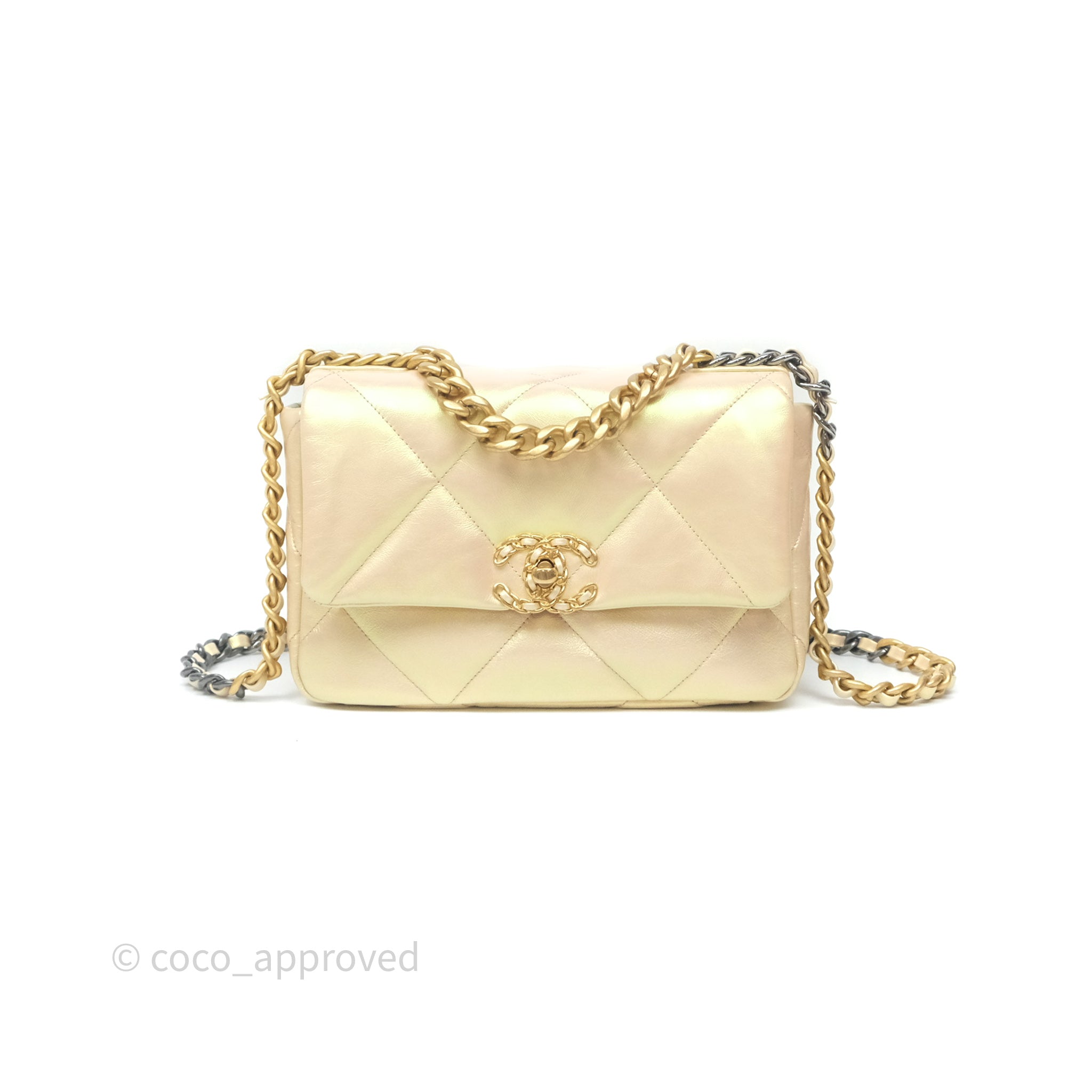 Chanel 19 Small Iridescent Pink Mixed Hardware – Coco Approved Studio