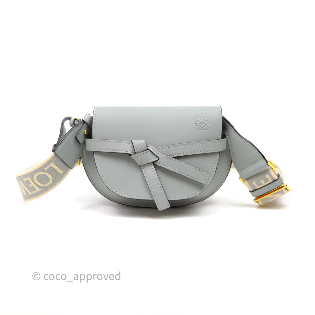 Loewe Mini Gate Dual Bag Ash Grey Soft Calfskin Jacquard Strap