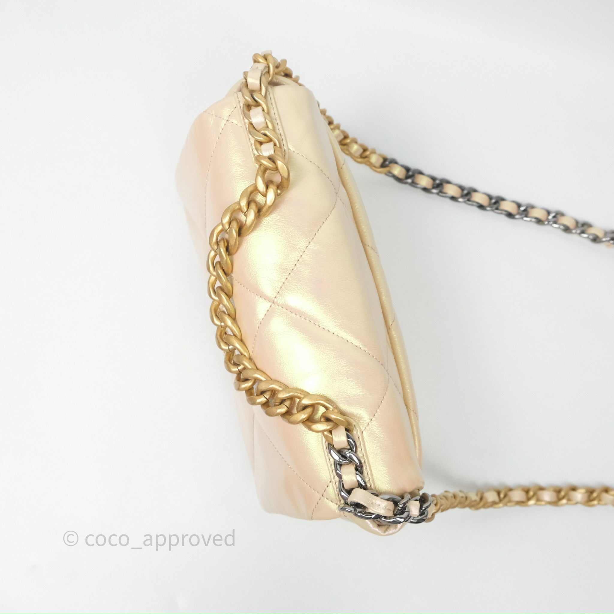 Chanel 19 Small Iridescent Pink Mixed Hardware – Coco Approved Studio