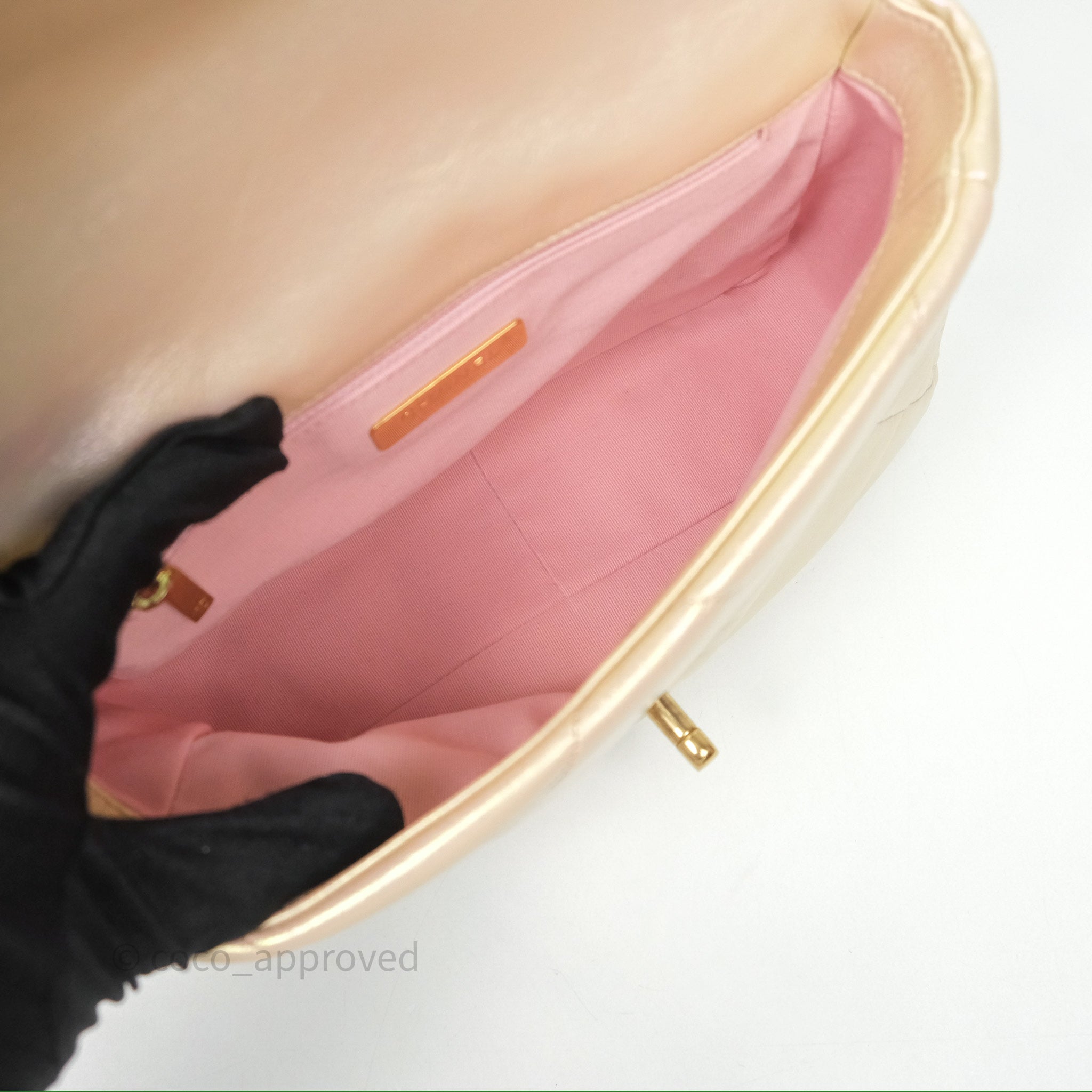 Chanel 19 Small Iridescent Pink Mixed Hardware – Coco Approved Studio