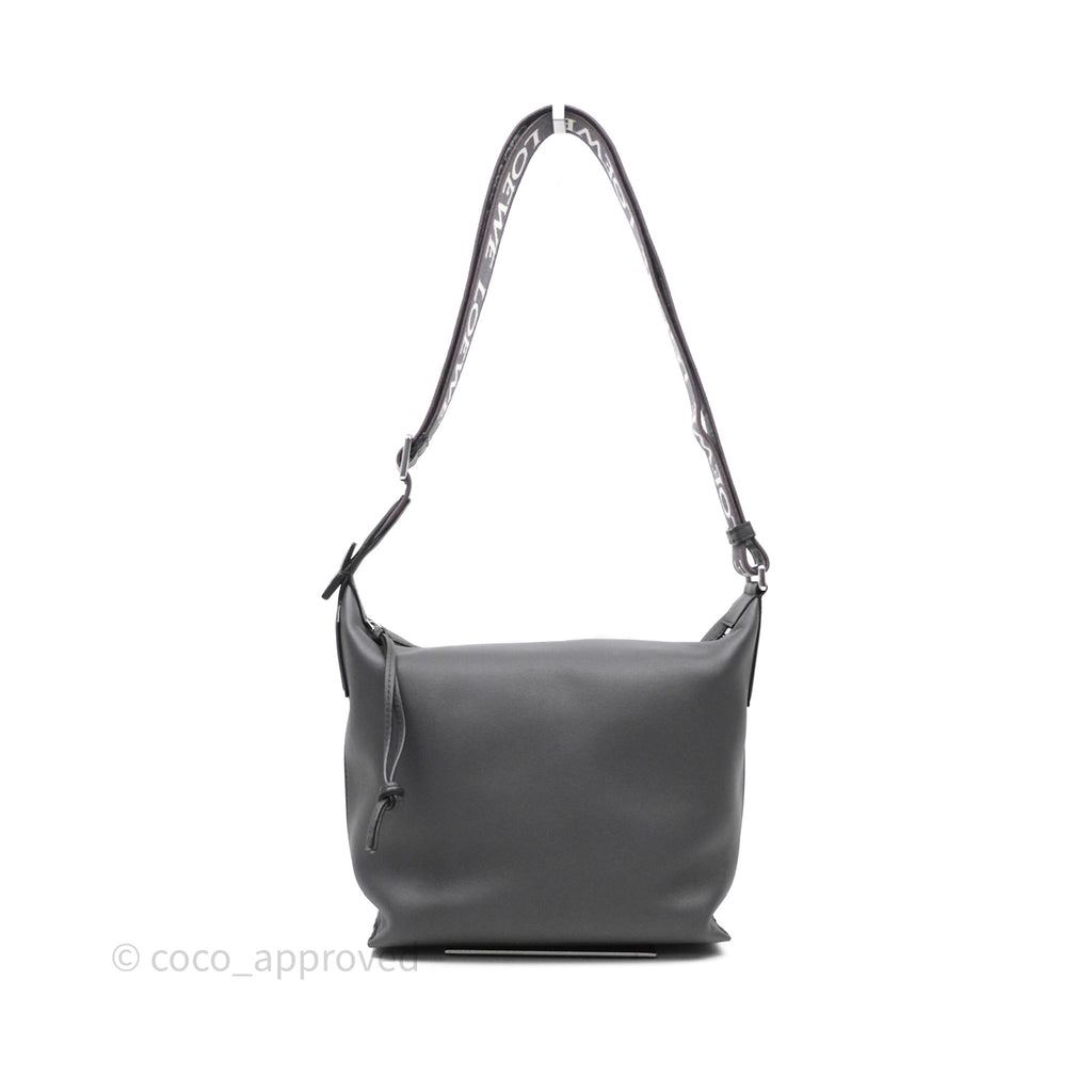 Loewe Small Cubi Bag In Supple Smooth Calfskin and Jacquard Dark Grey