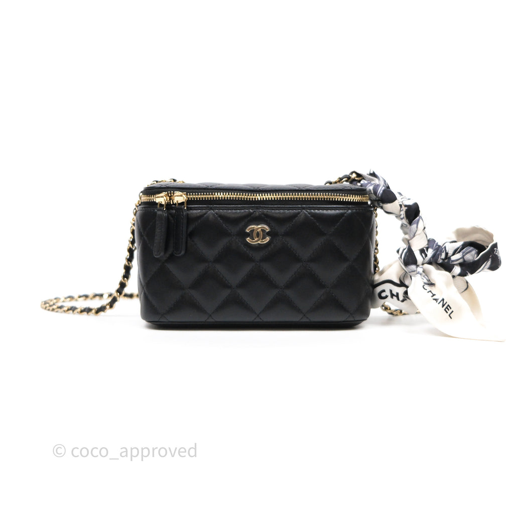 Chanel Classic Vanity with Chain Black Lambskin Gold Hardware